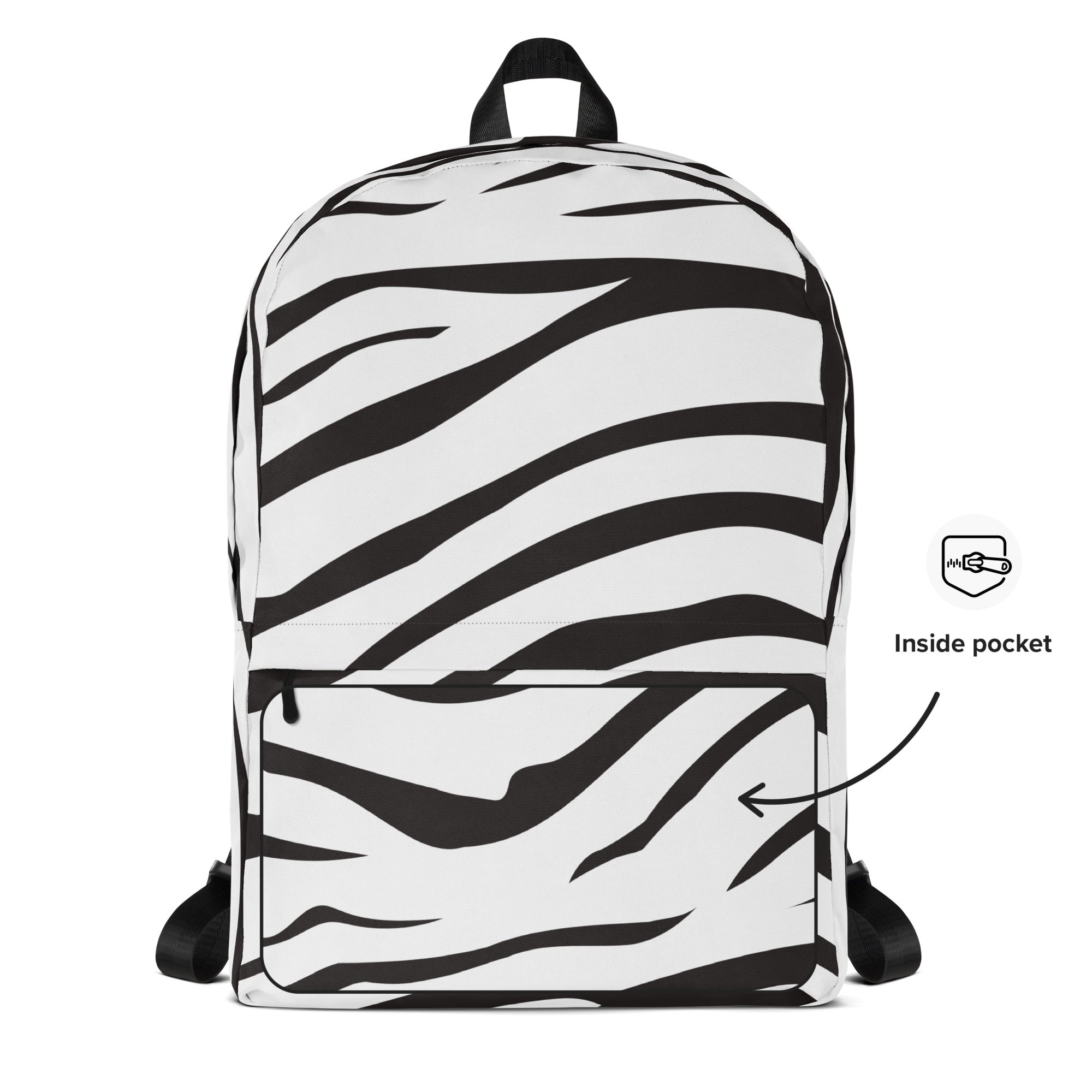 Kids Zebra Print Backpack - Water-Resistant School Bag With Adjustable Padded Straps & Breathable Mesh Back