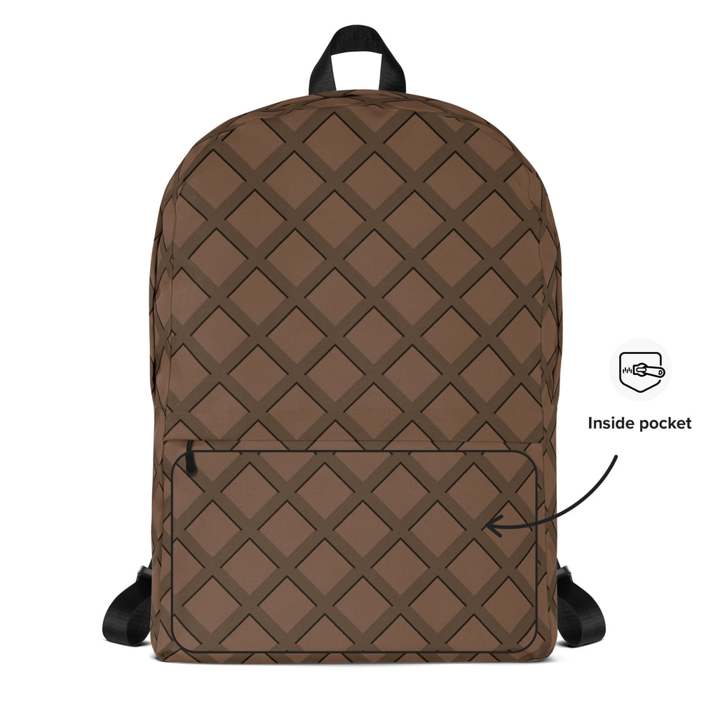 Kids Chocolate Waffle Cone Backpack - Water-Resistant School Bag With Adjustable Padded Straps & Breathable Mesh Back