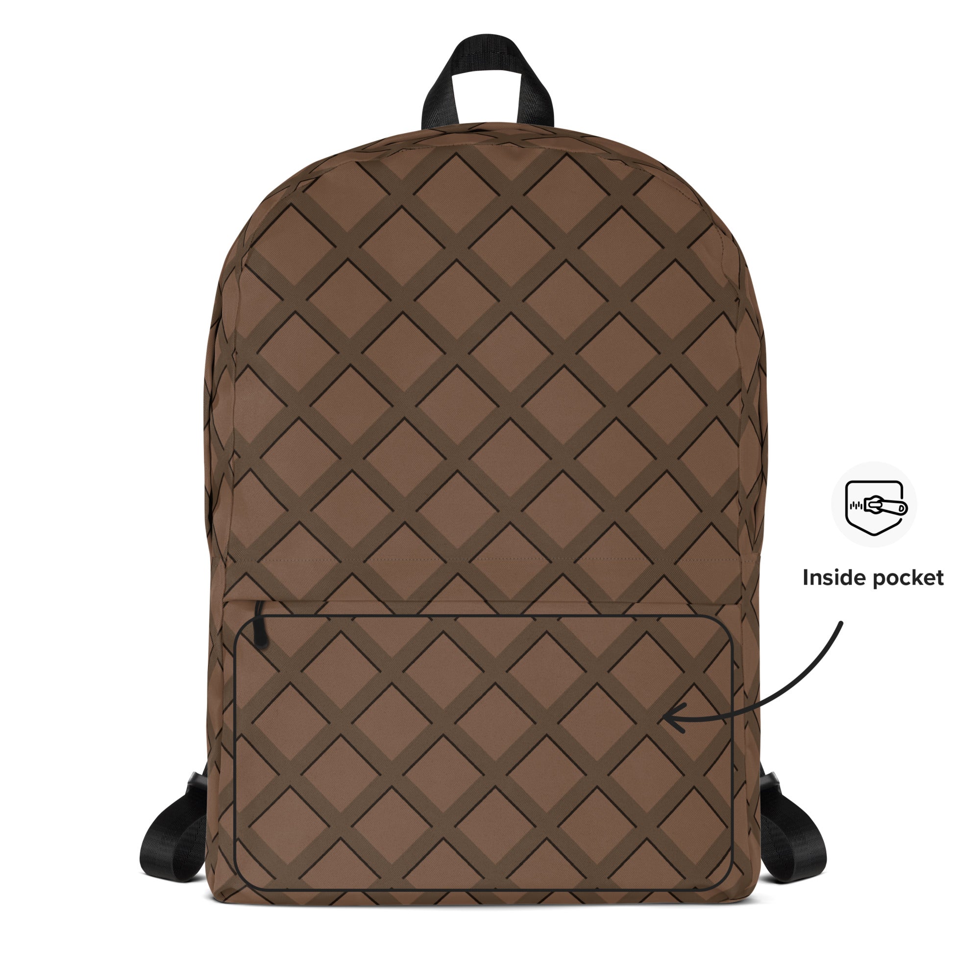 Kids Chocolate Waffle Cone Backpack - Water-Resistant School Bag With Adjustable Padded Straps & Breathable Mesh Back