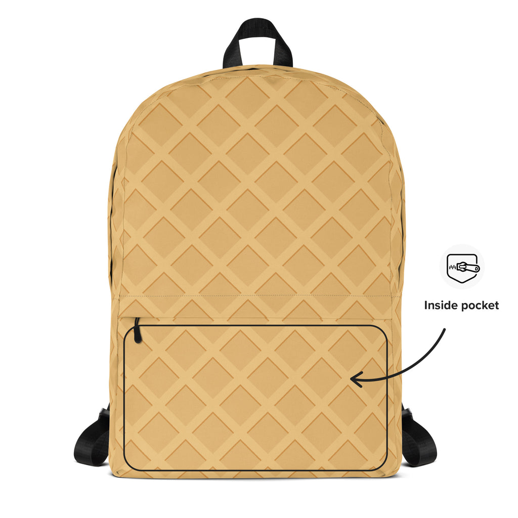 Kids Waffle Cone Backpack - Water-Resistant School Bag With Adjustable Padded Straps & Breathable Mesh Back