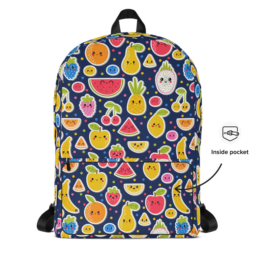 Kids Emoji Fruit Backpack - Water-Resistant School Bag With Adjustable Padded Straps & Breathable Mesh Back