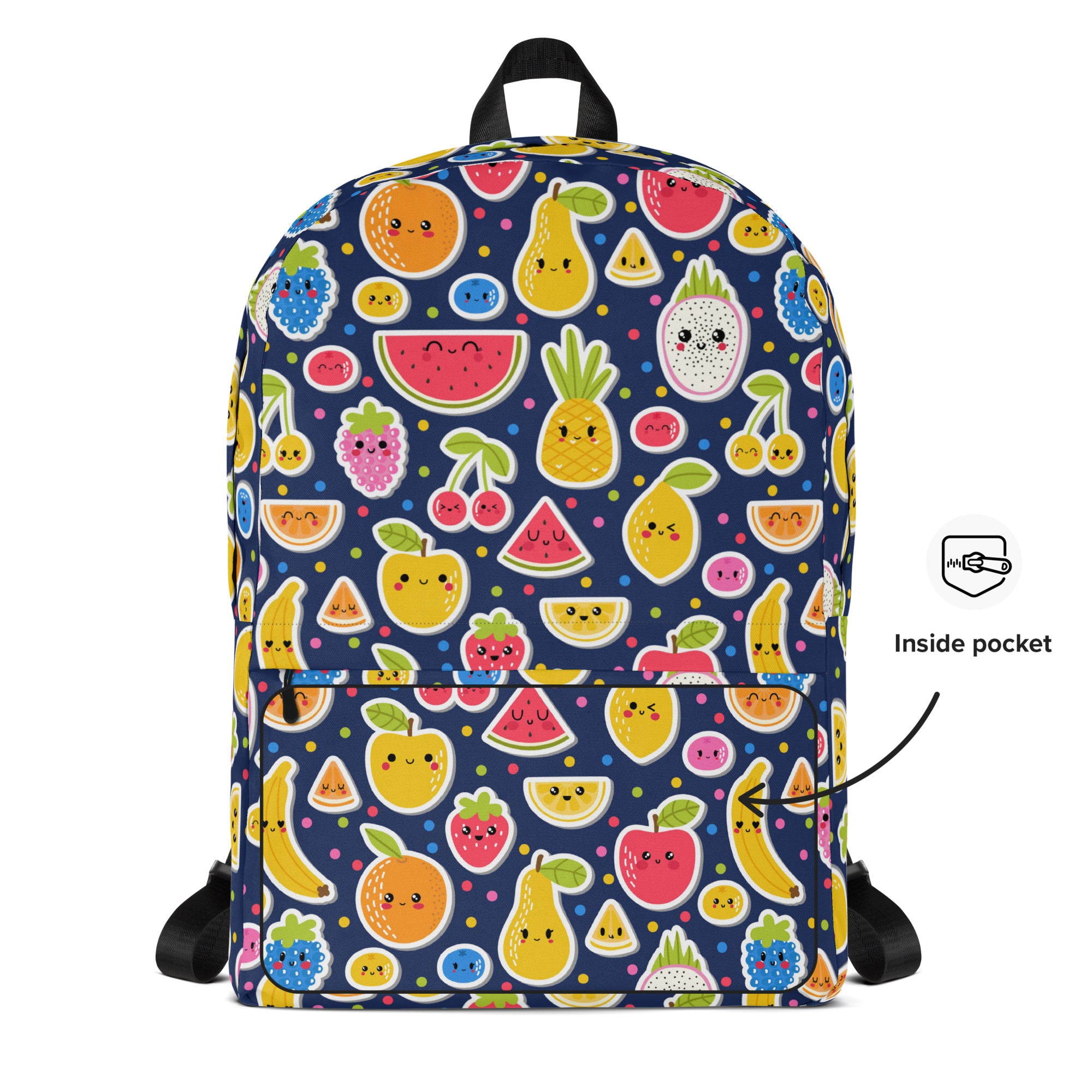 Kids Emoji Fruit Backpack - Water-Resistant School Bag With Adjustable Padded Straps & Breathable Mesh Back