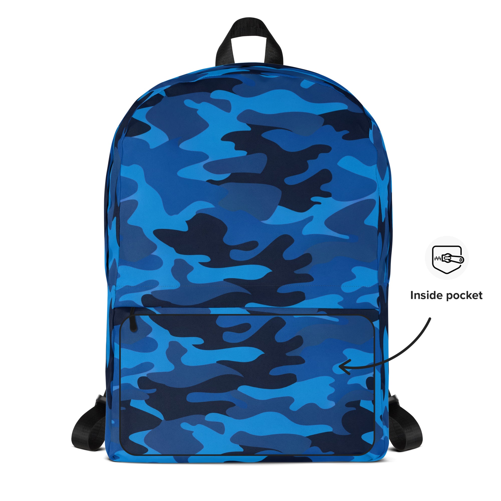 Kids Blue Camouflage Backpack - Water-Resistant School Bag With Adjustable Padded Straps & Breathable Mesh Back