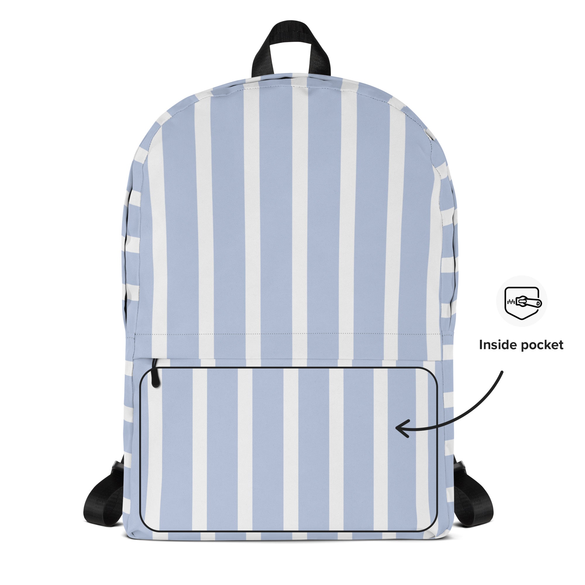 Kids Blue Stripe Backpack - Water-Resistant School Bag With Adjustable Padded Straps & Breathable Mesh Back