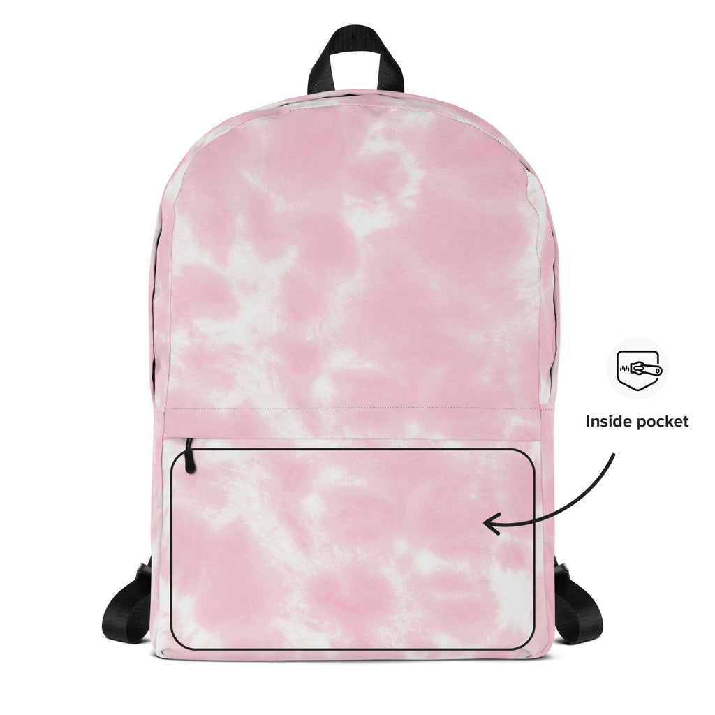 Girls Pink Tie Dye Backpack - Water-Resistant School Bag With Adjustable Padded Straps & Breathable Mesh Back