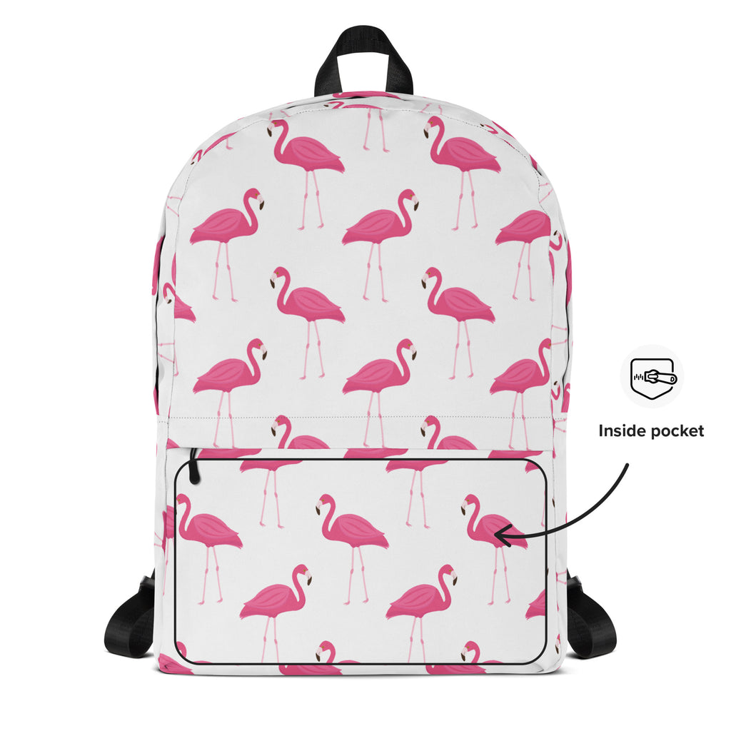 Girls Pink Flamingo Backpack - Water-Resistant School Bag With Adjustable Padded Straps & Breathable Mesh Back