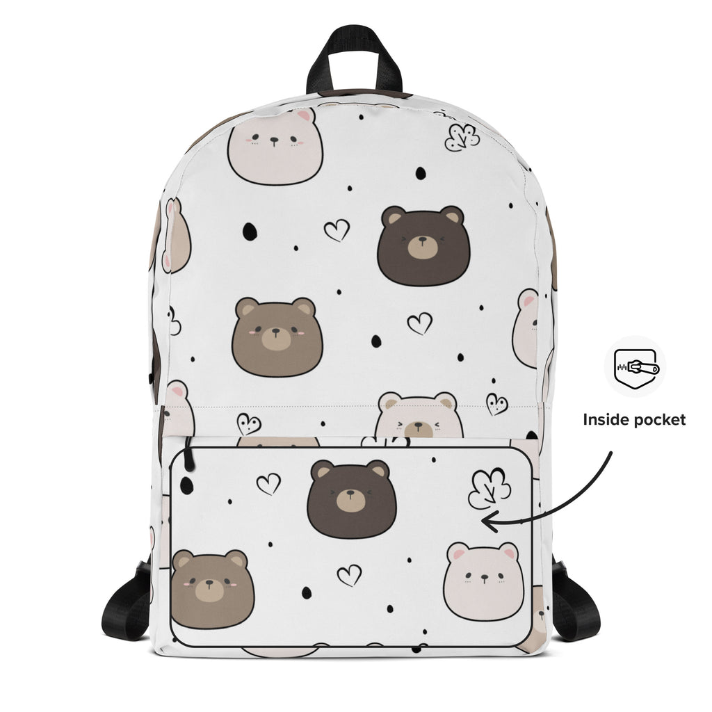 Kids Cute Bear Backpack - Water-Resistant School Bag With Adjustable Padded Straps & Breathable Mesh Back