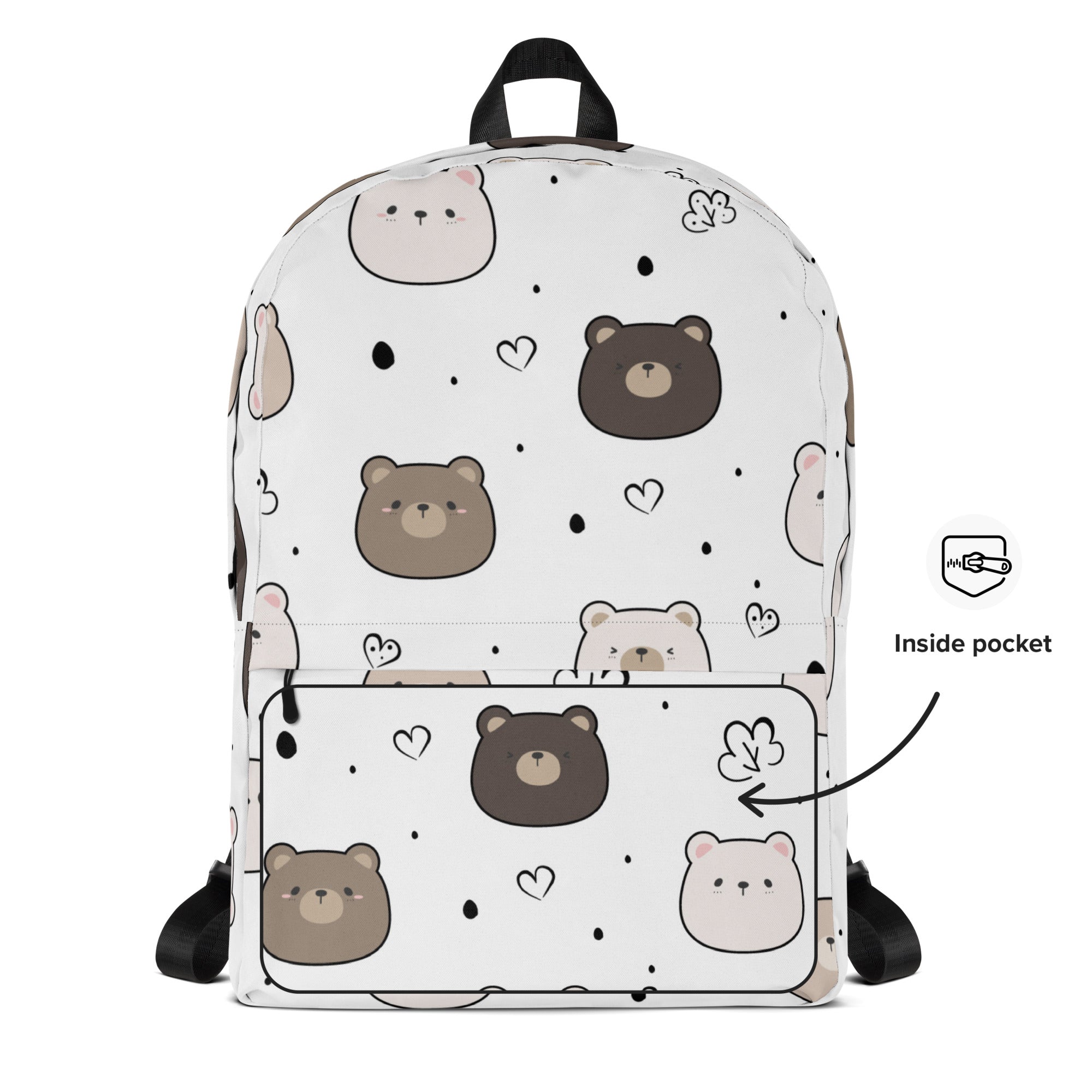 Kids Cute Bear Backpack - Water-Resistant School Bag With Adjustable Padded Straps & Breathable Mesh Back