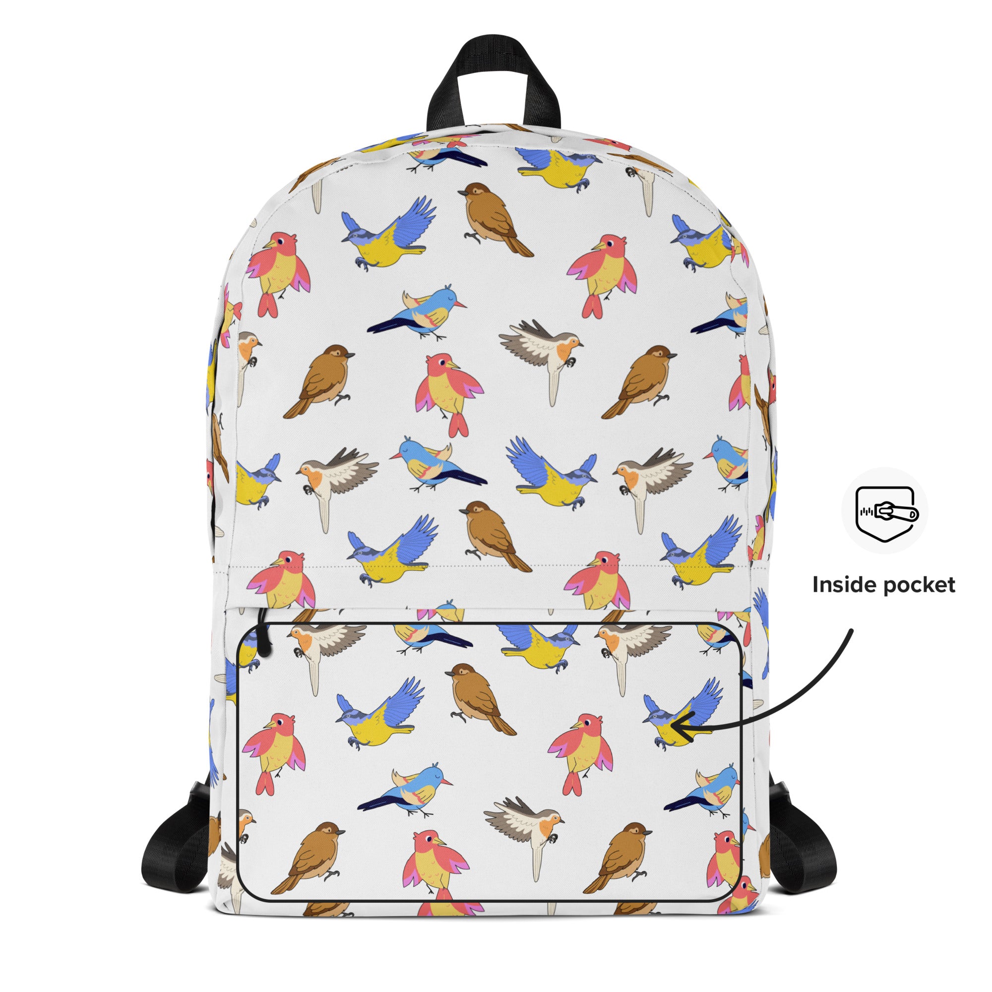 Kids Colorful Bird Backpack - Water-Resistant School Bag With Adjustable Padded Straps & Breathable Mesh Back