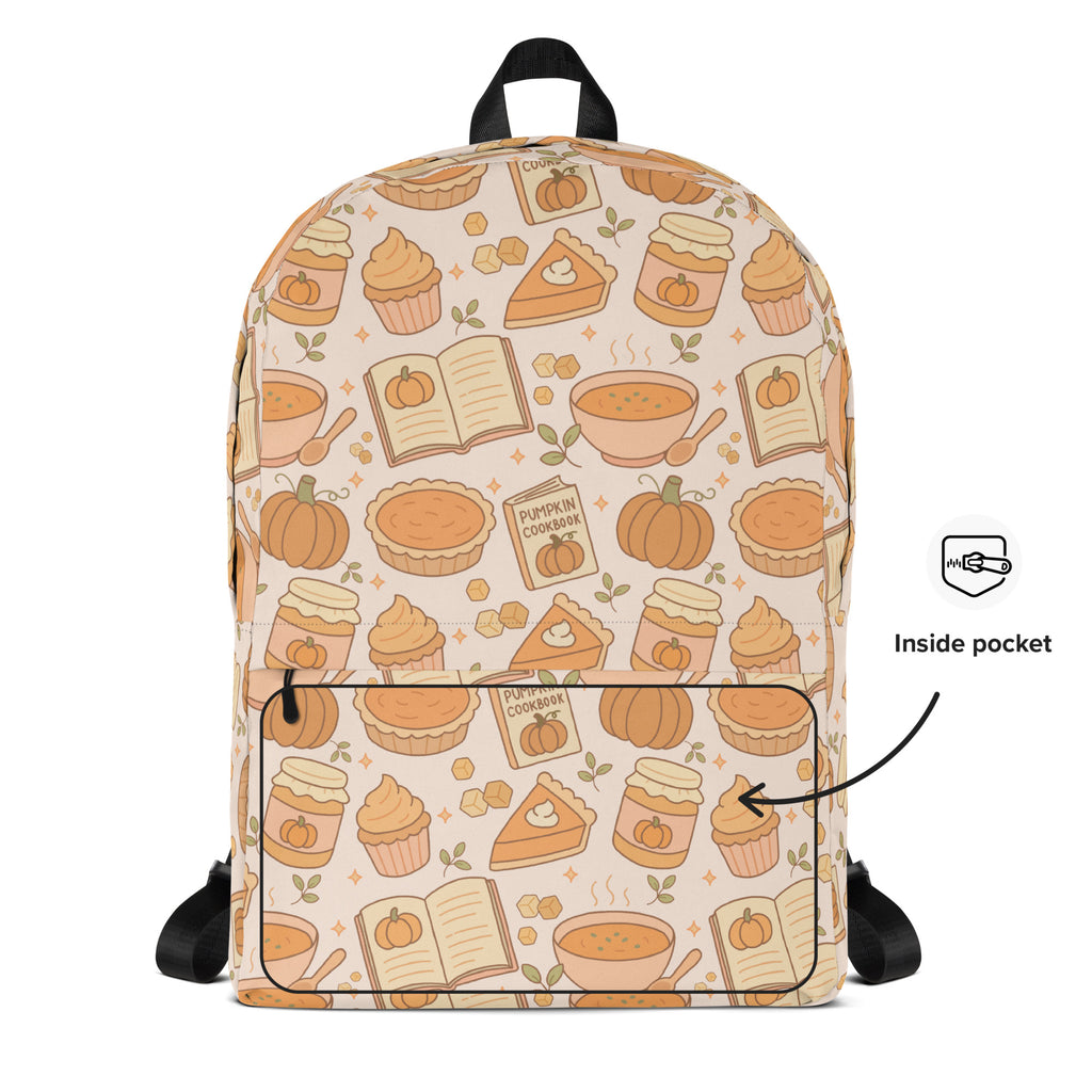 Kids Pumpkin Pie Themed Backpack - Water-Resistant School Bag With Adjustable Padded Straps & Breathable Mesh Back
