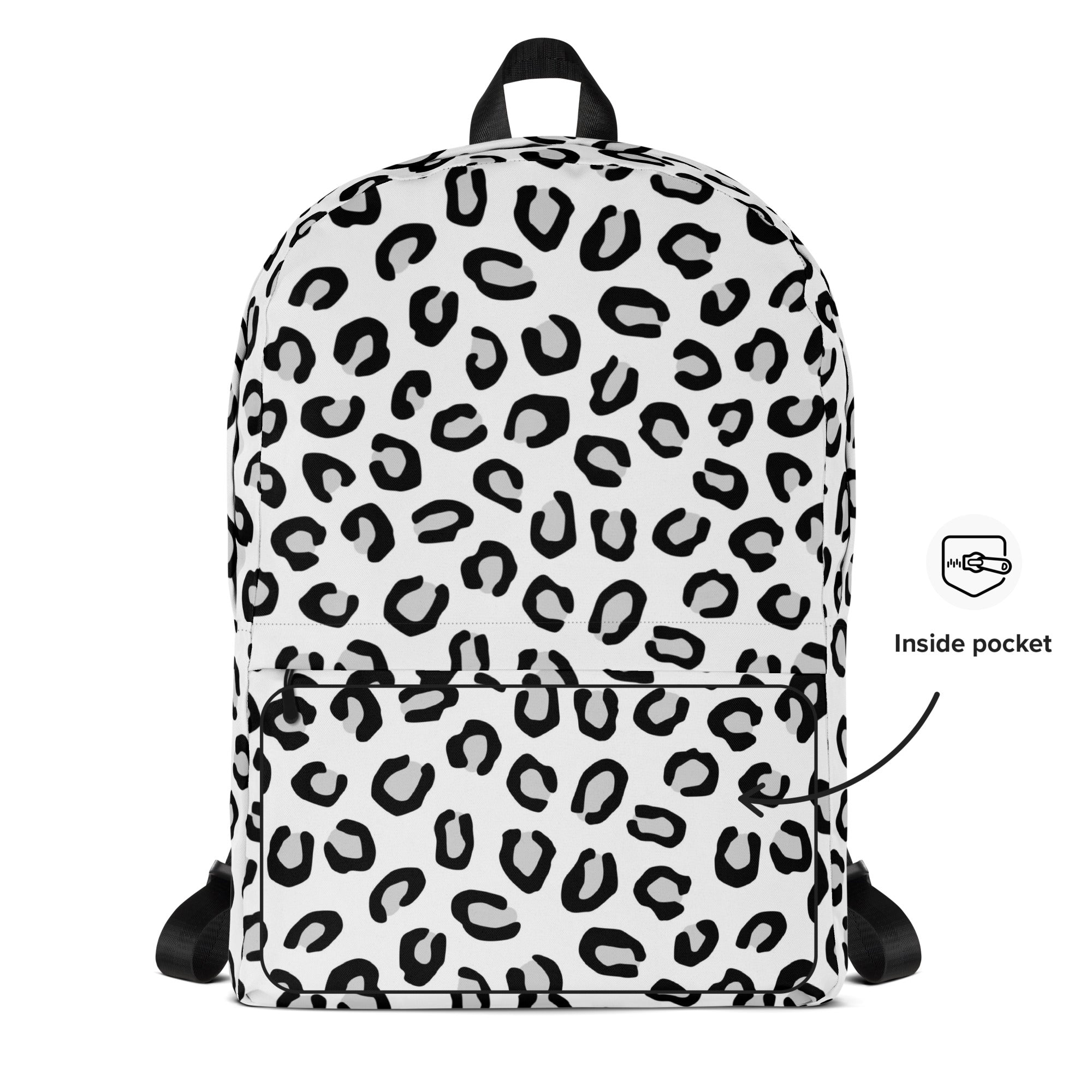 Kids White Leopard Backpack - Water-Resistant School Bag With Adjustable Padded Straps & Breathable Mesh Back