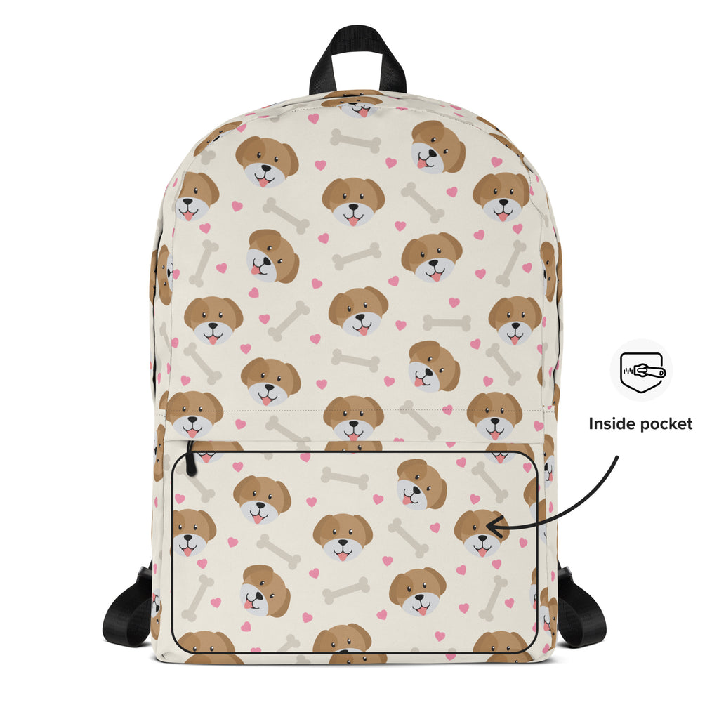 Girls Cute Dog Backpack - Water-Resistant School Bag With Adjustable Padded Straps & Breathable Mesh Back