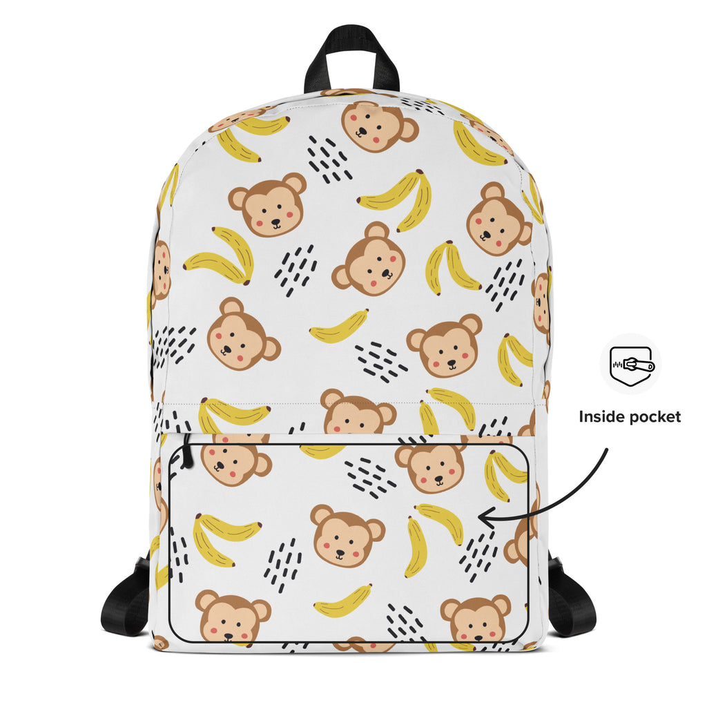 Kids Monkey Banana Backpack - Water-Resistant School Bag With Adjustable Padded Straps & Breathable Mesh Back