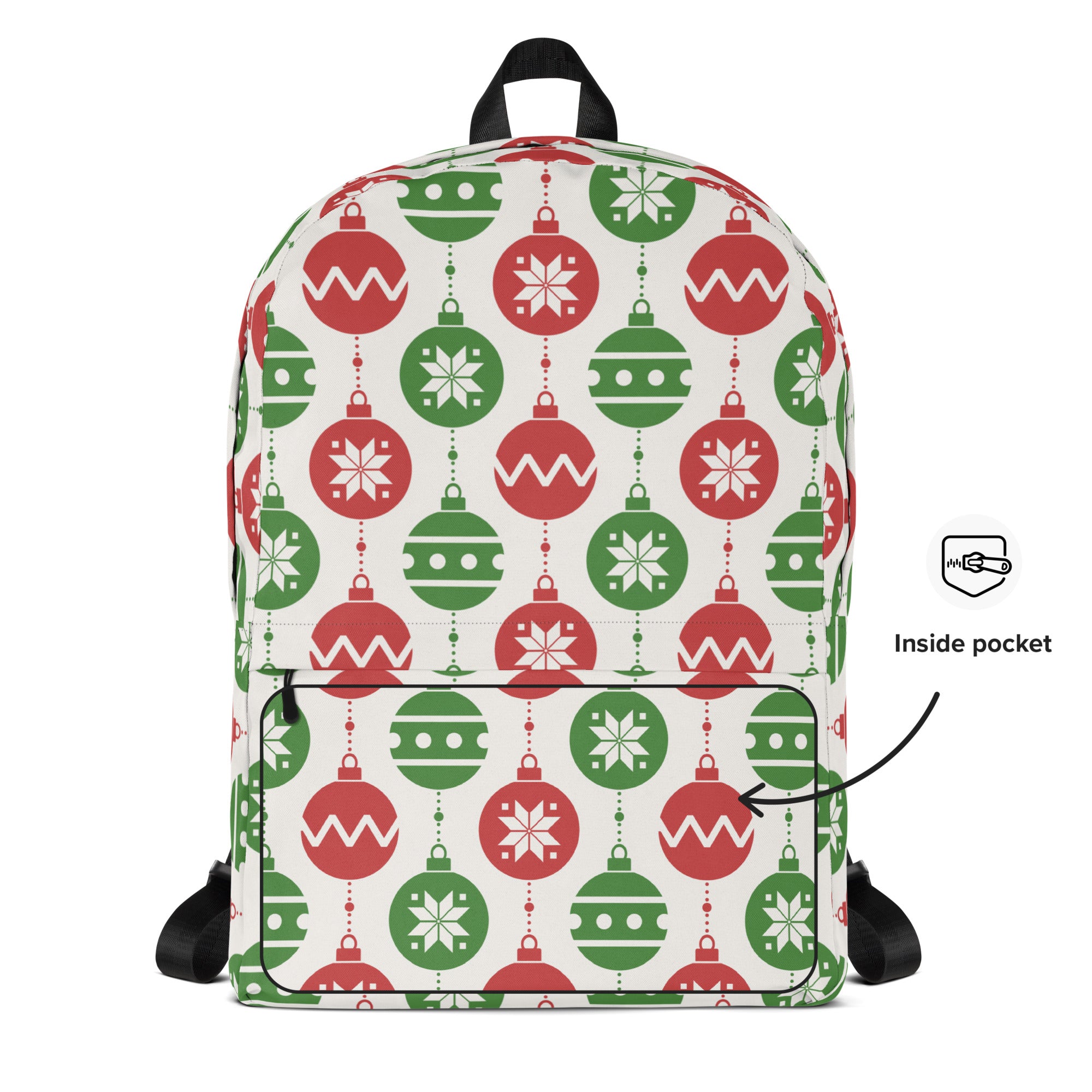 Kids Christmas Ornament Backpack - Water-Resistant School Bag With Adjustable Padded Straps & Breathable Mesh Back