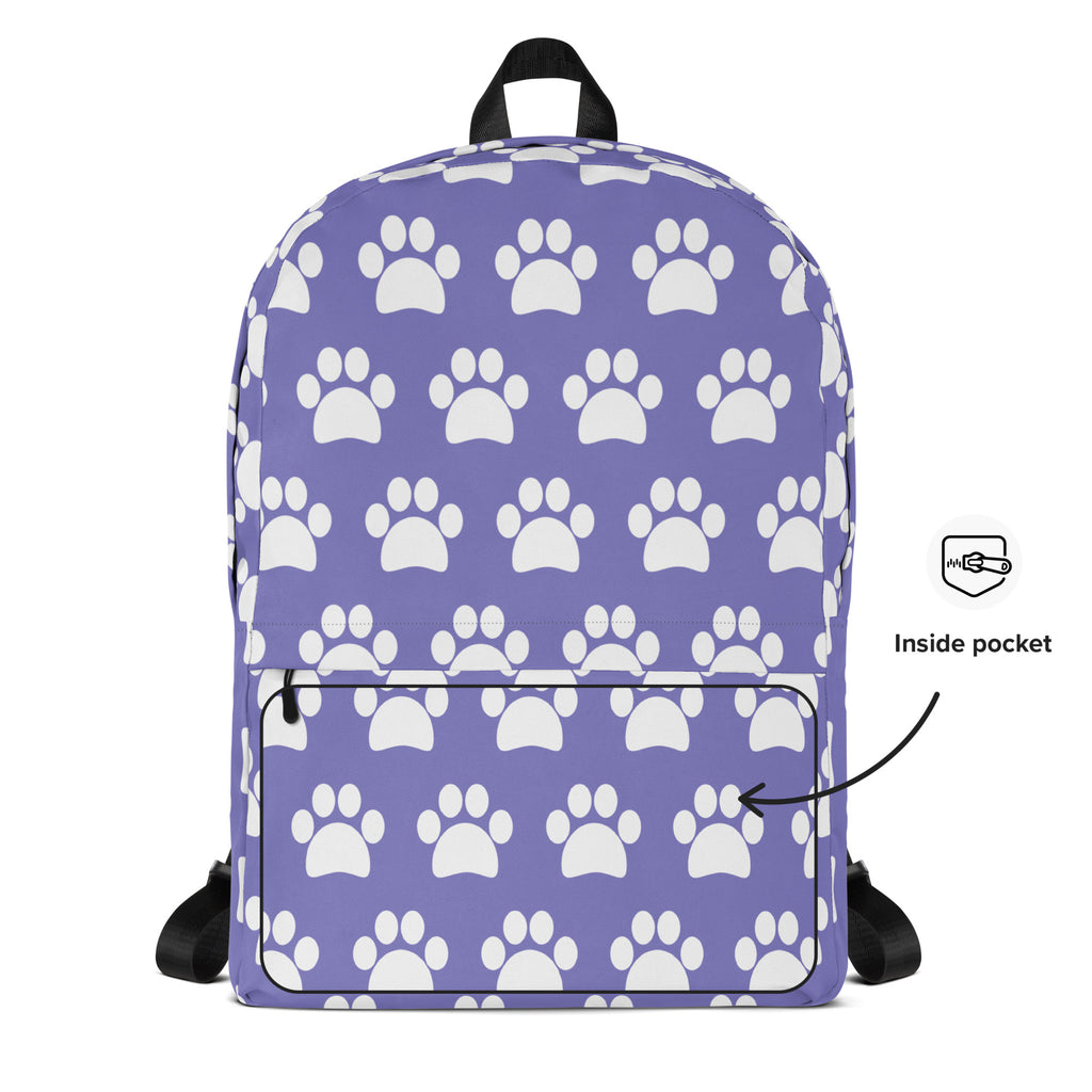 Girls Light Purple Print Backpack - Water-Resistant School Bag With Adjustable Padded Straps & Breathable Mesh Back