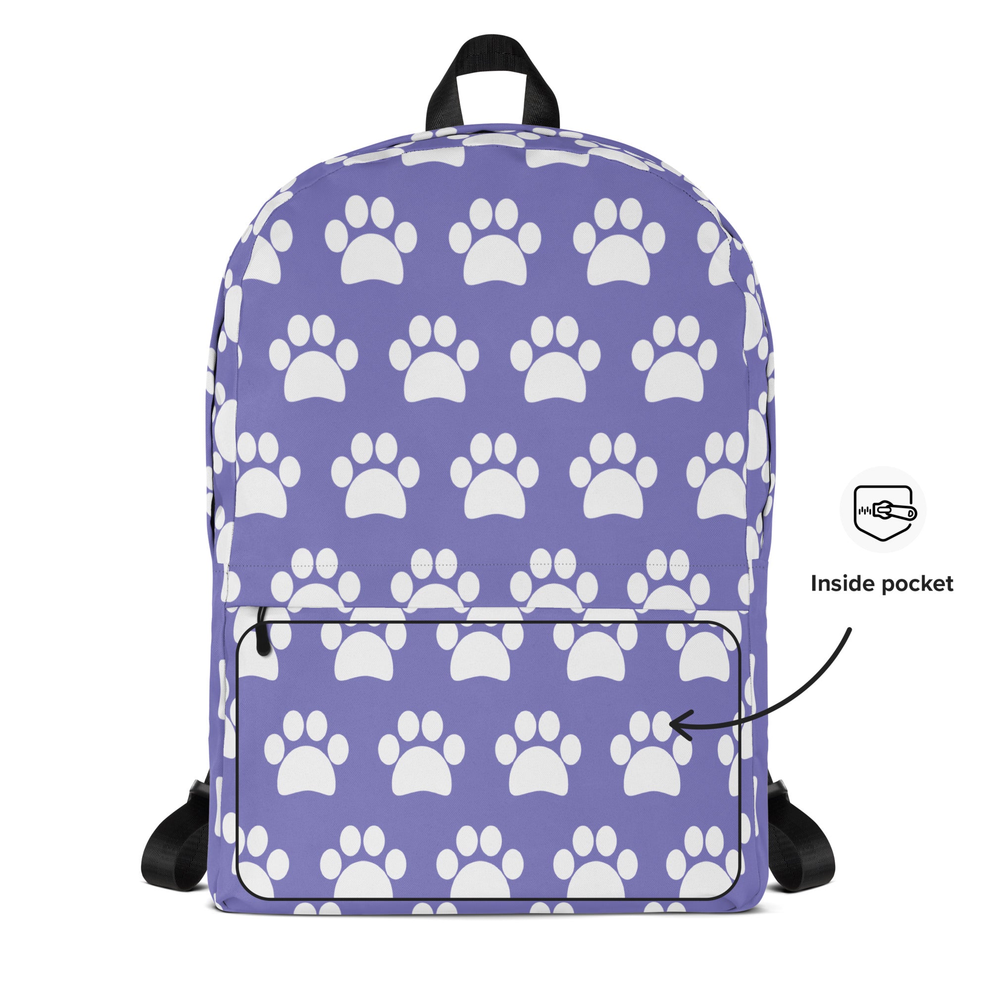 Girls Light Purple Print Backpack - Water-Resistant School Bag With Adjustable Padded Straps & Breathable Mesh Back