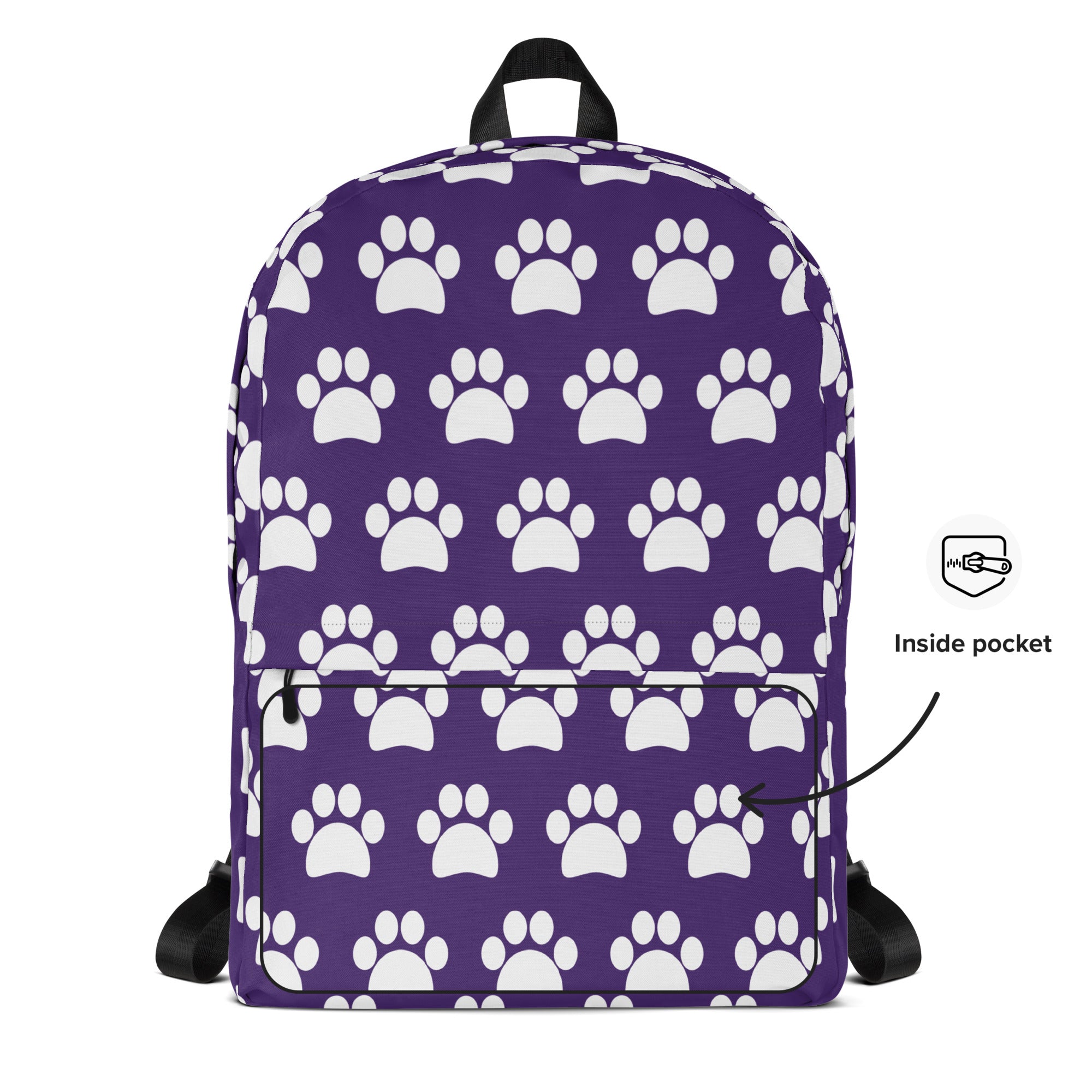 Girls Purple Print Backpack - Water-Resistant School Bag With Adjustable Padded Straps & Breathable Mesh Back