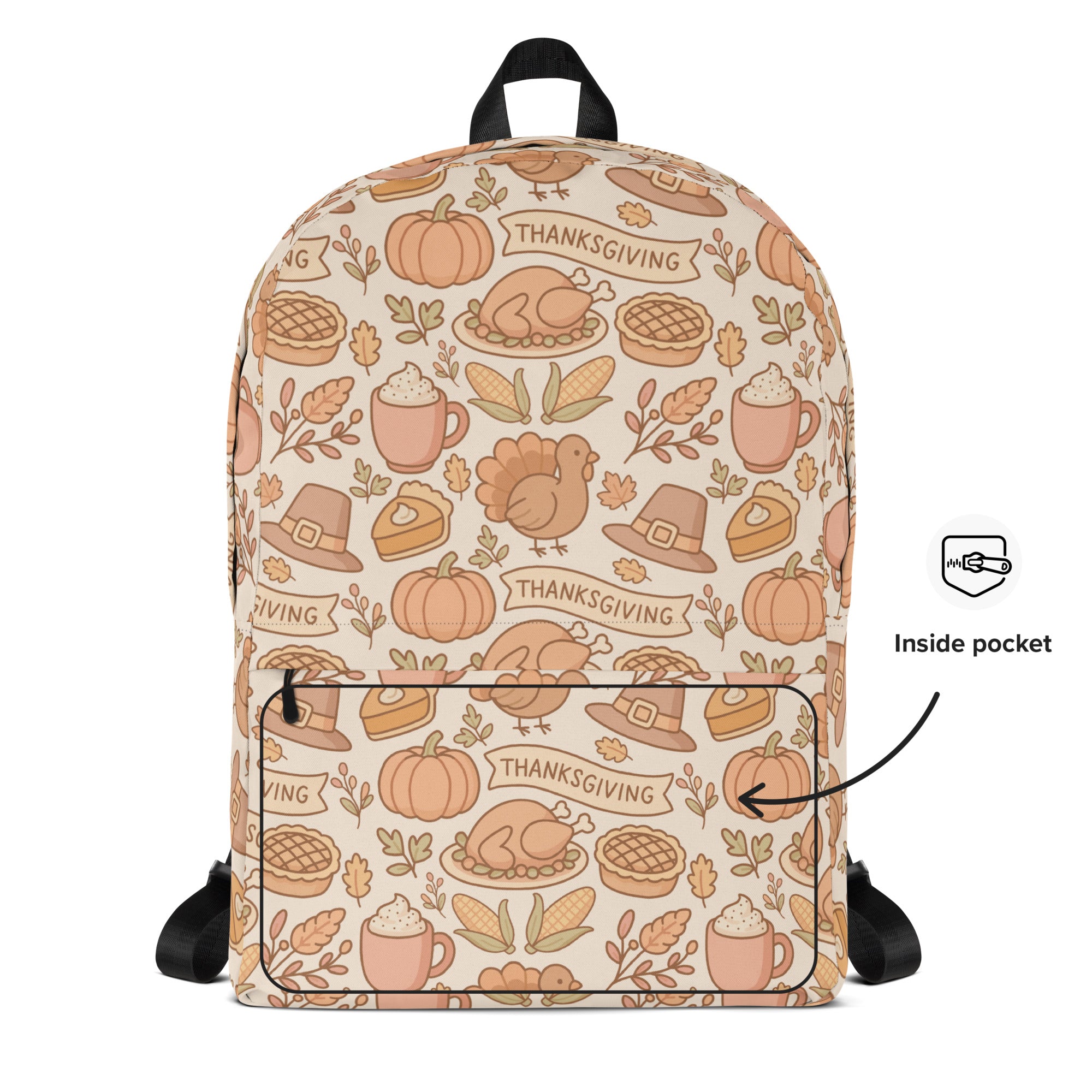 Kids Thanksgiving Turkey Backpack - Water-Resistant School Bag With Adjustable Padded Straps & Breathable Mesh Back
