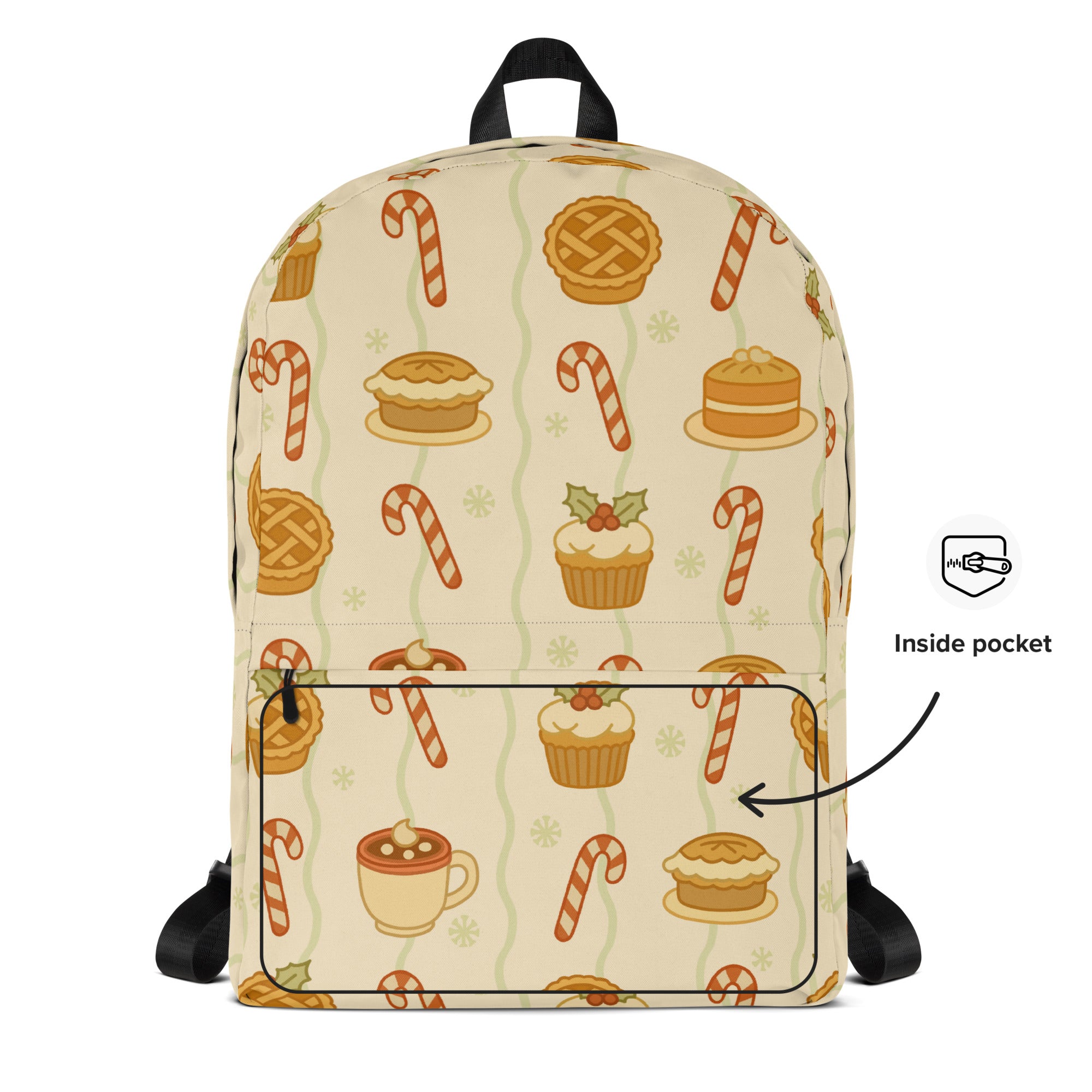 Kids Christmas Dessert Backpack - Water-Resistant School Bag With Adjustable Padded Straps & Breathable Mesh Back