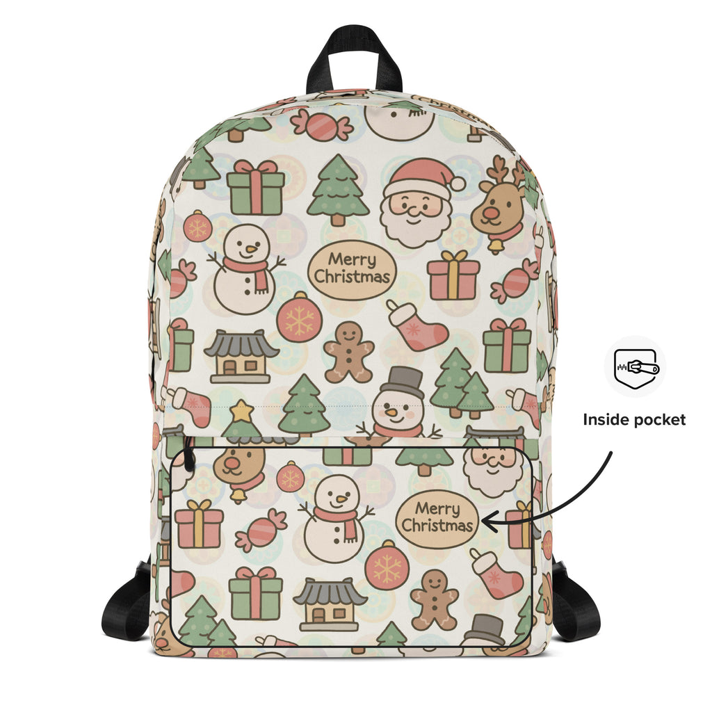 Kids Pastel Christmas Backpack - Water-Resistant School Bag With Adjustable Padded Straps & Breathable Mesh Back (Copy)