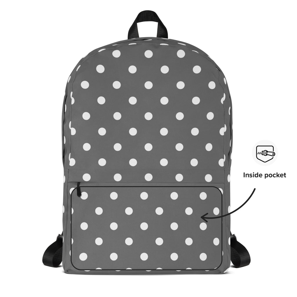 Kids Gray Polka Dot Backpack - Water-Resistant School Bag With Adjustable Padded Straps & Breathable Mesh Back