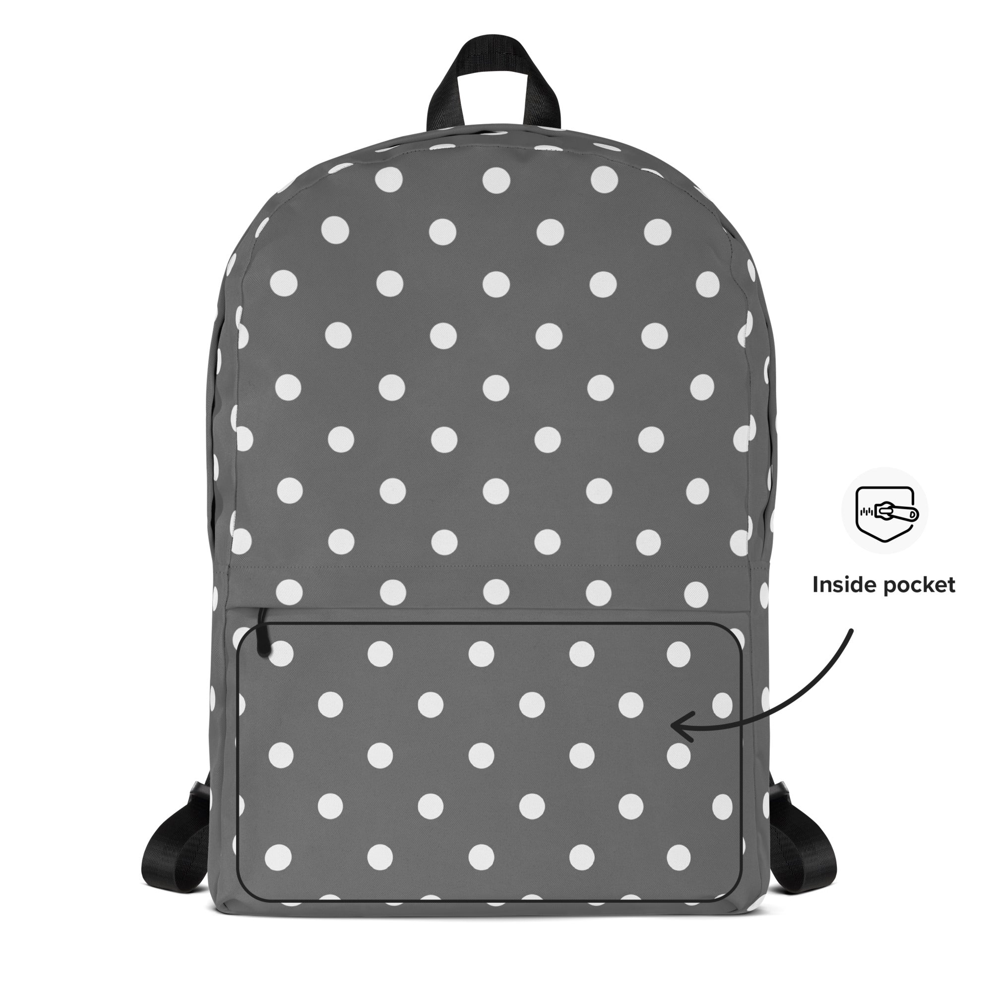 Kids Gray Polka Dot Backpack - Water-Resistant School Bag With Adjustable Padded Straps & Breathable Mesh Back