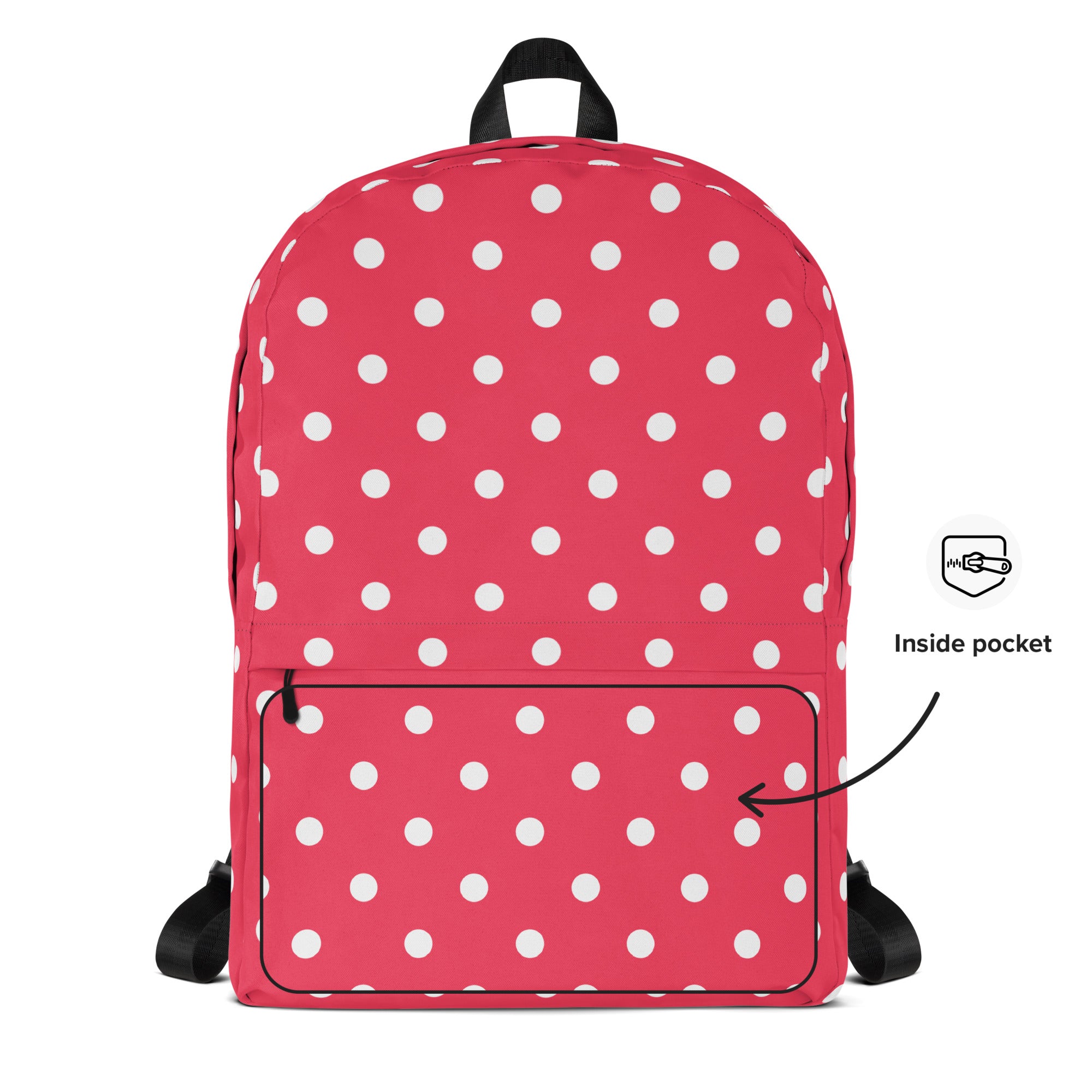 Girls Bright Pink Polka Dot Backpack - Water-Resistant School Bag With Adjustable Padded Straps & Breathable Mesh Back