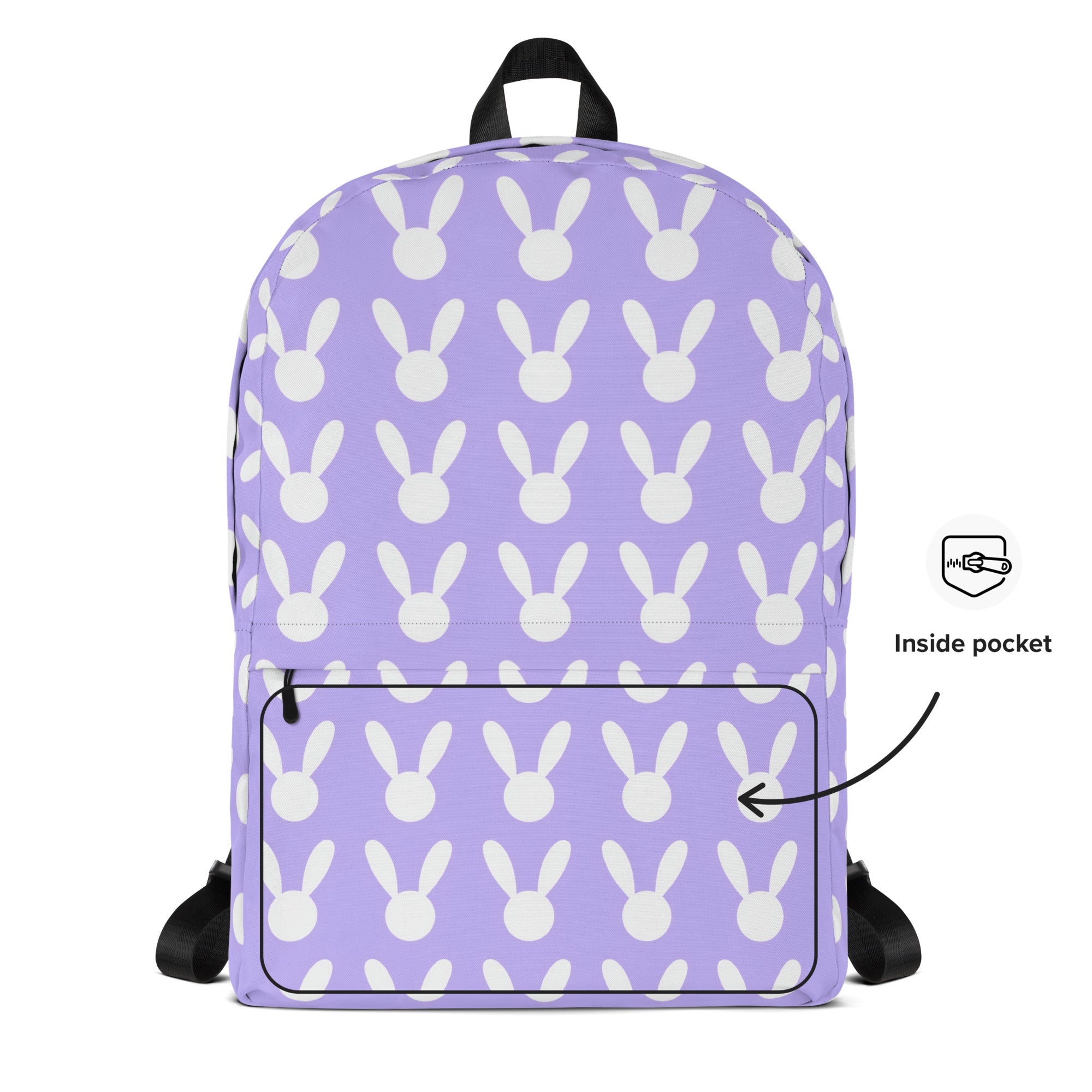 Girls Purple Bunny Backpack - Water-Resistant School Bag With Adjustable Padded Straps & Breathable Mesh Back