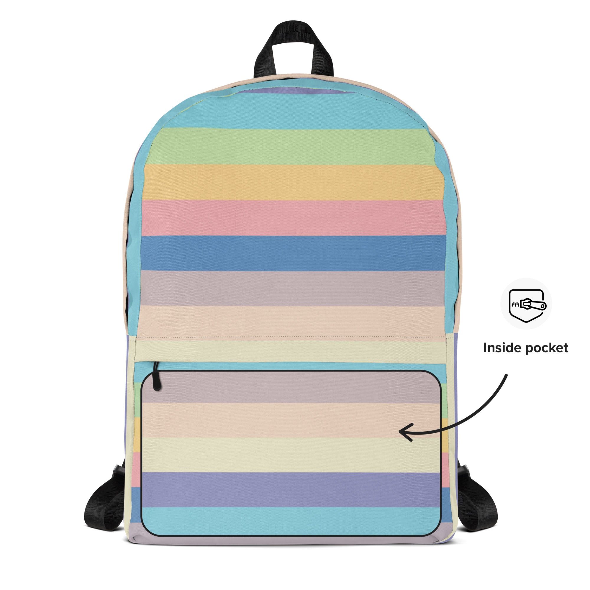 Girls Colorful Stripe Backpack - Water-Resistant School Bag With Adjustable Padded Straps & Breathable Mesh Back