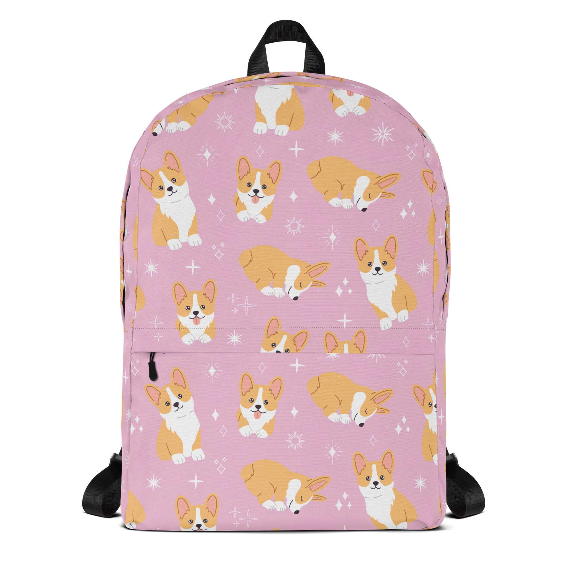 Girls Pink Corgi Dog Backpack