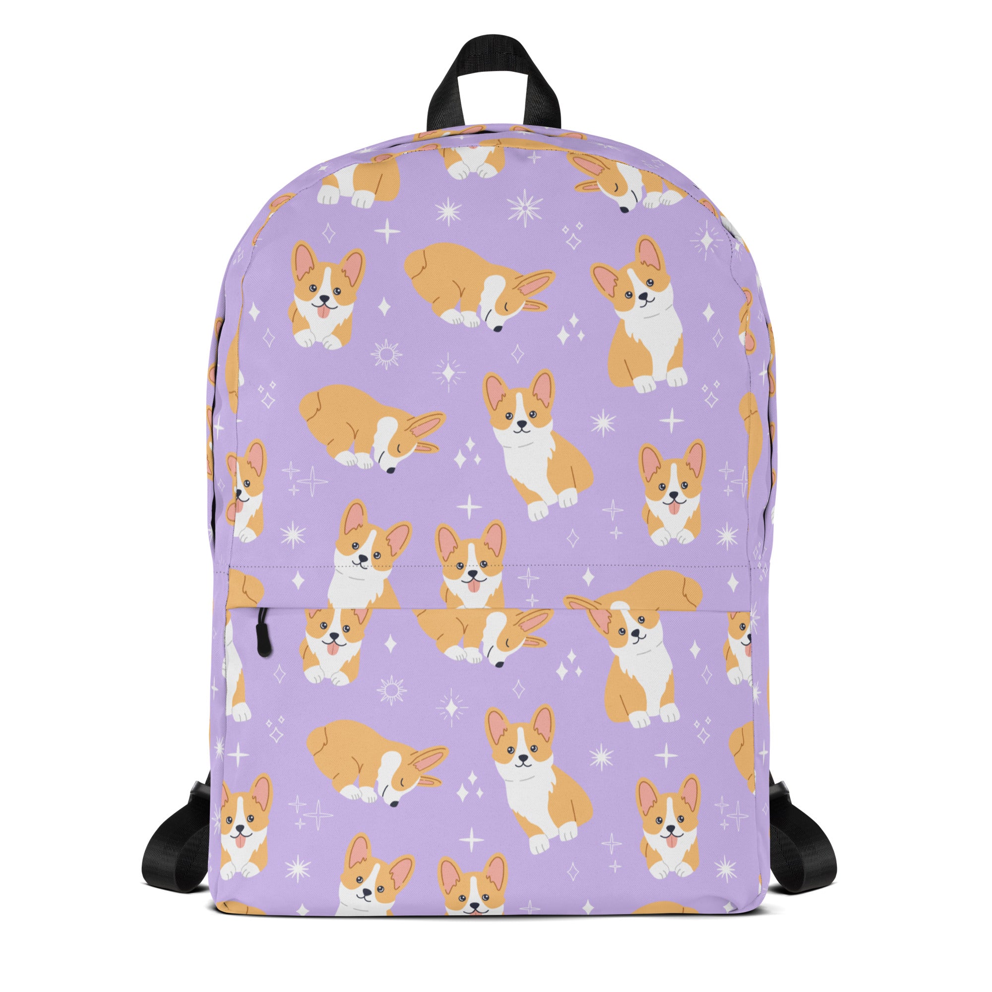 Girls Purple Corgi Dog Backpack