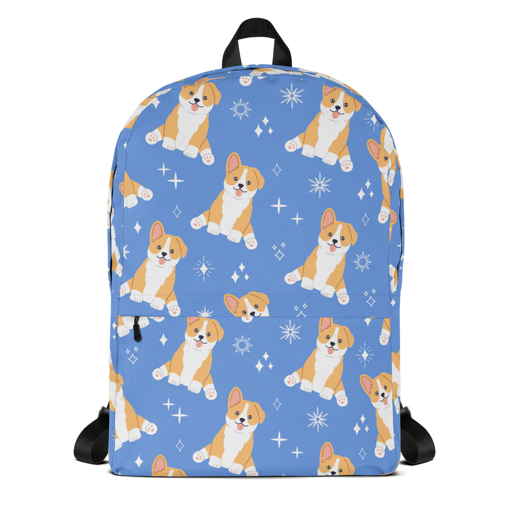 Kids Blue Corgi Dog Backpack