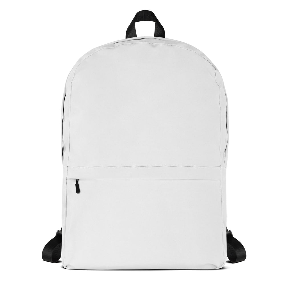 Kids white backpack with minimalist design black straps and top handle ideal for school and daily use