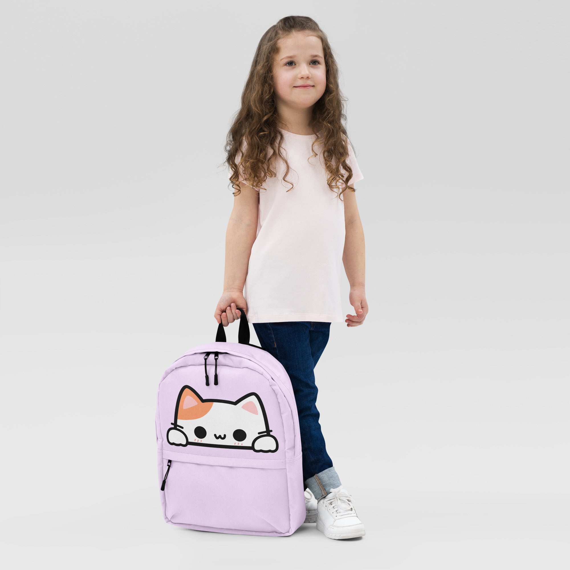 Girls Peeking Cat Backpack