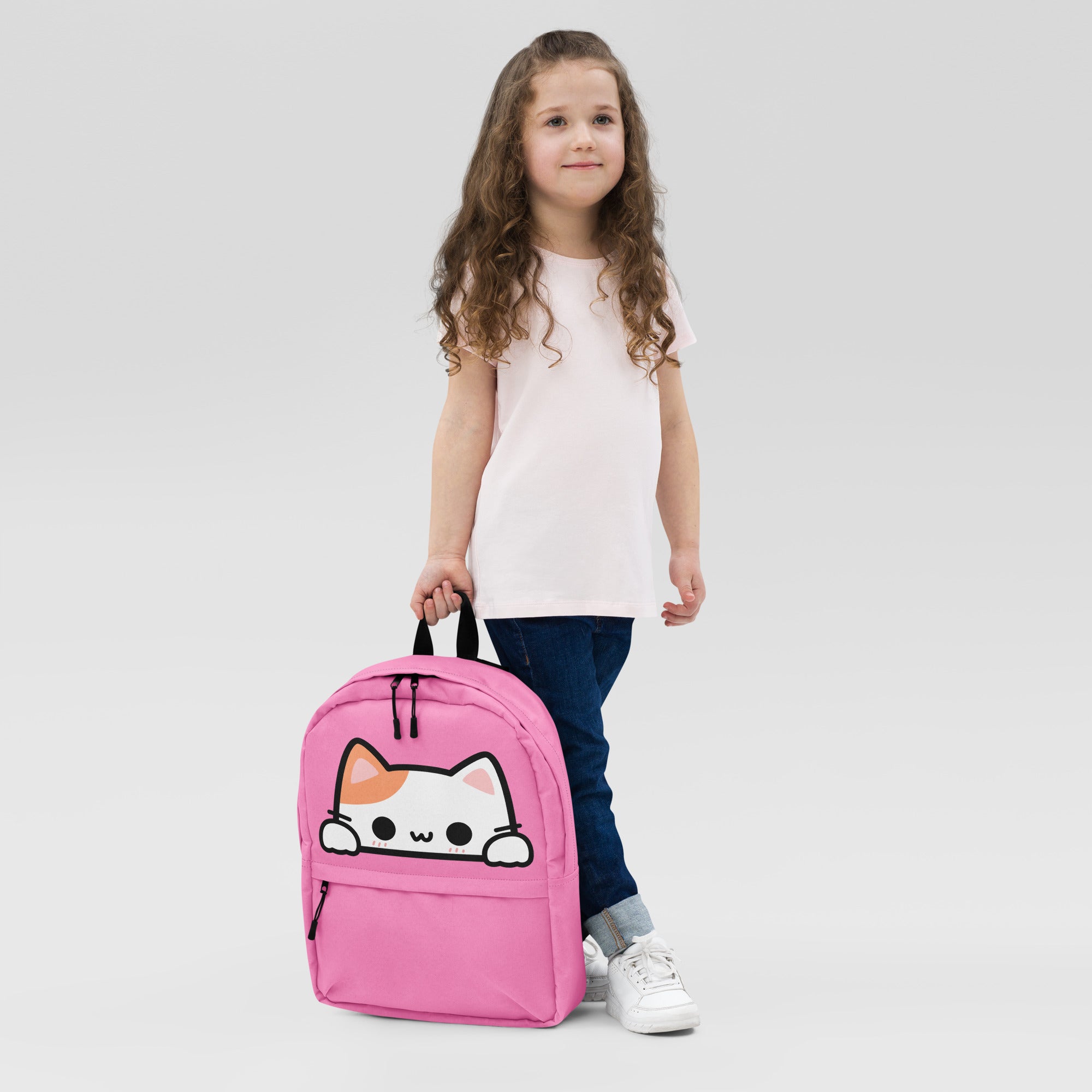 Girls Peeking Cat Backpack