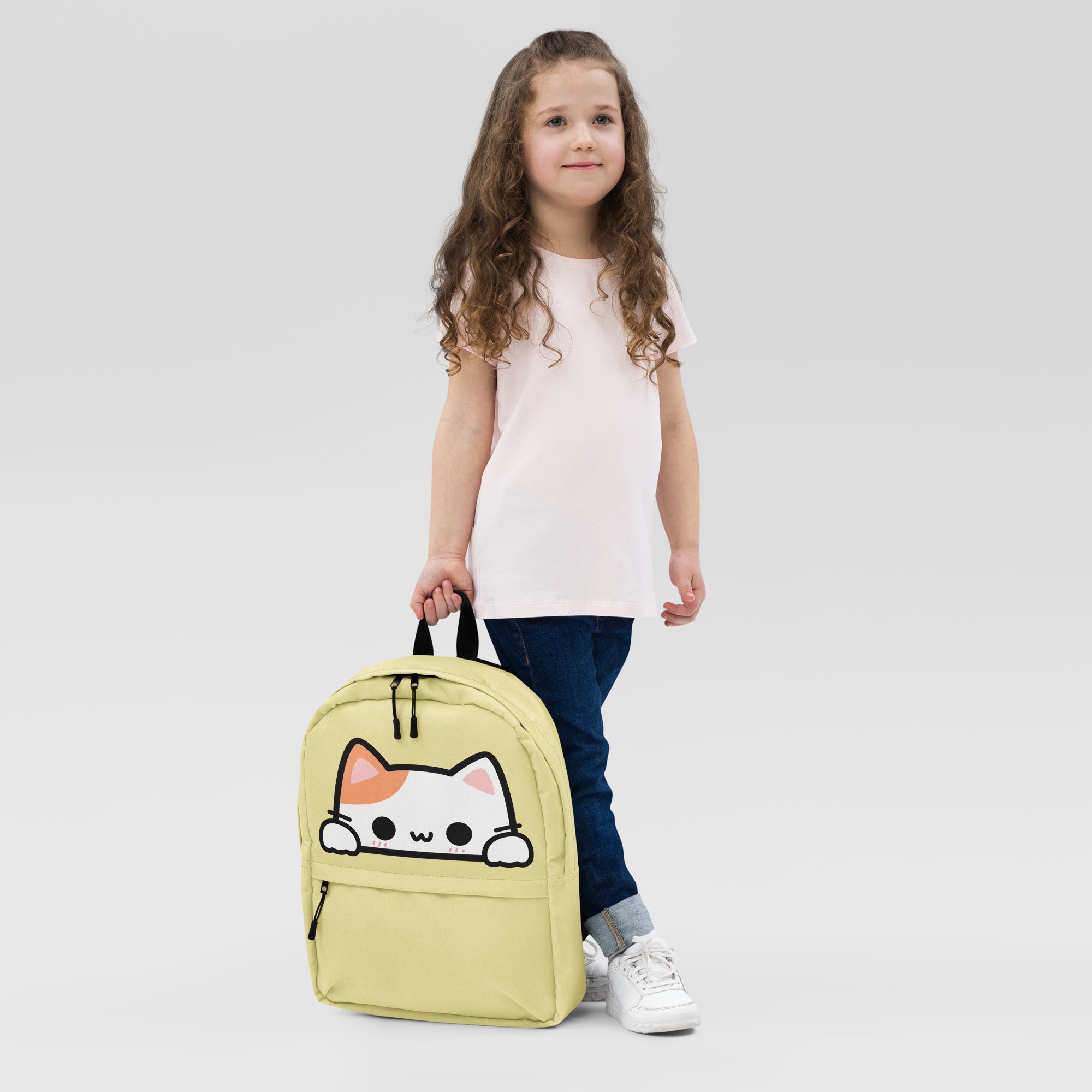 Girls Peeking Cat Backpack
