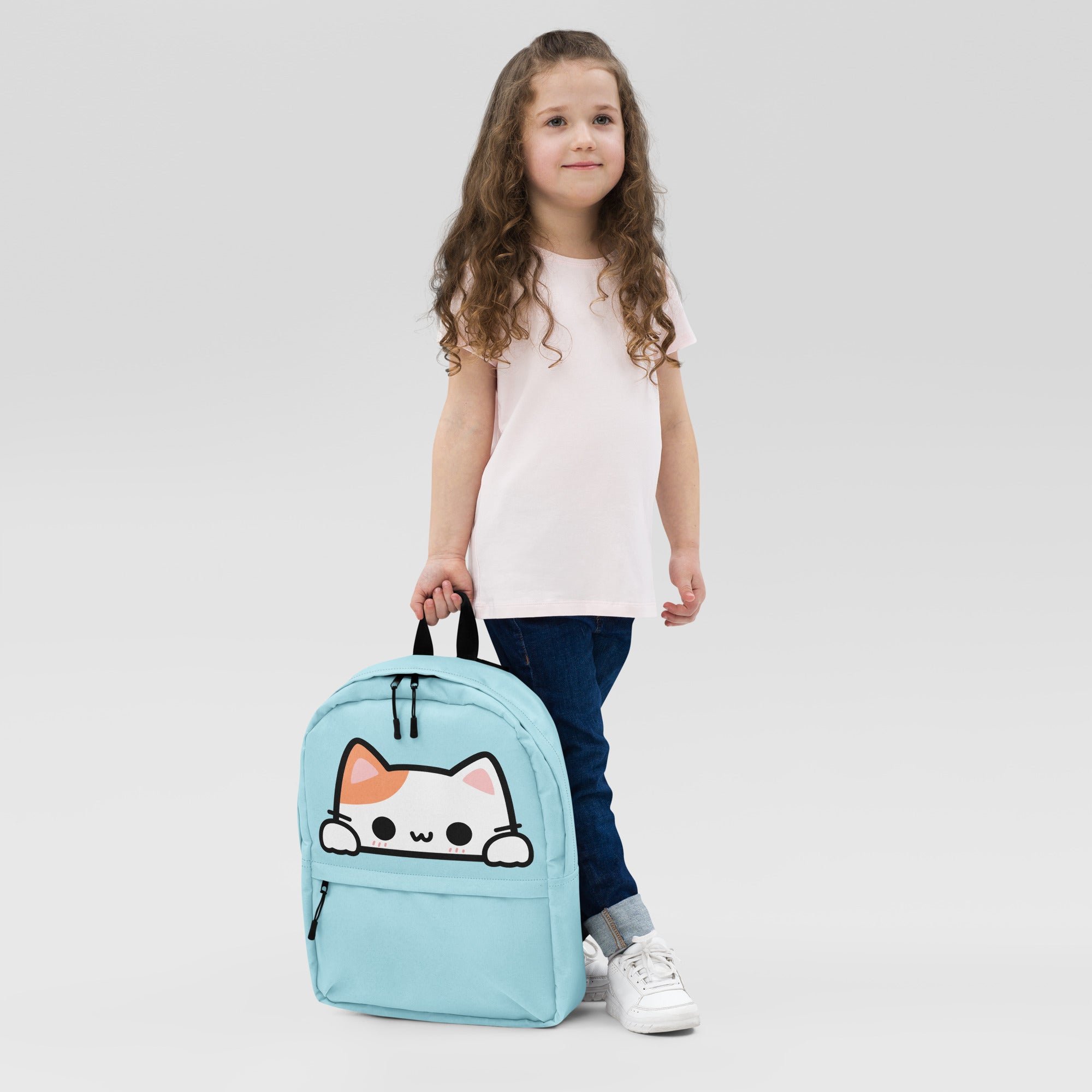 Girls Peeking Cat Backpack