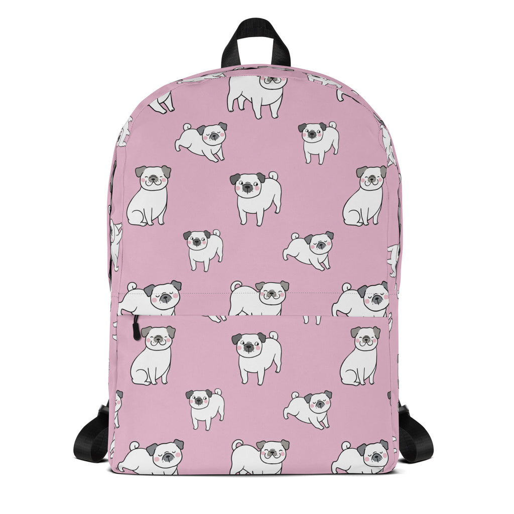 Girls Pink Pug Backpack
