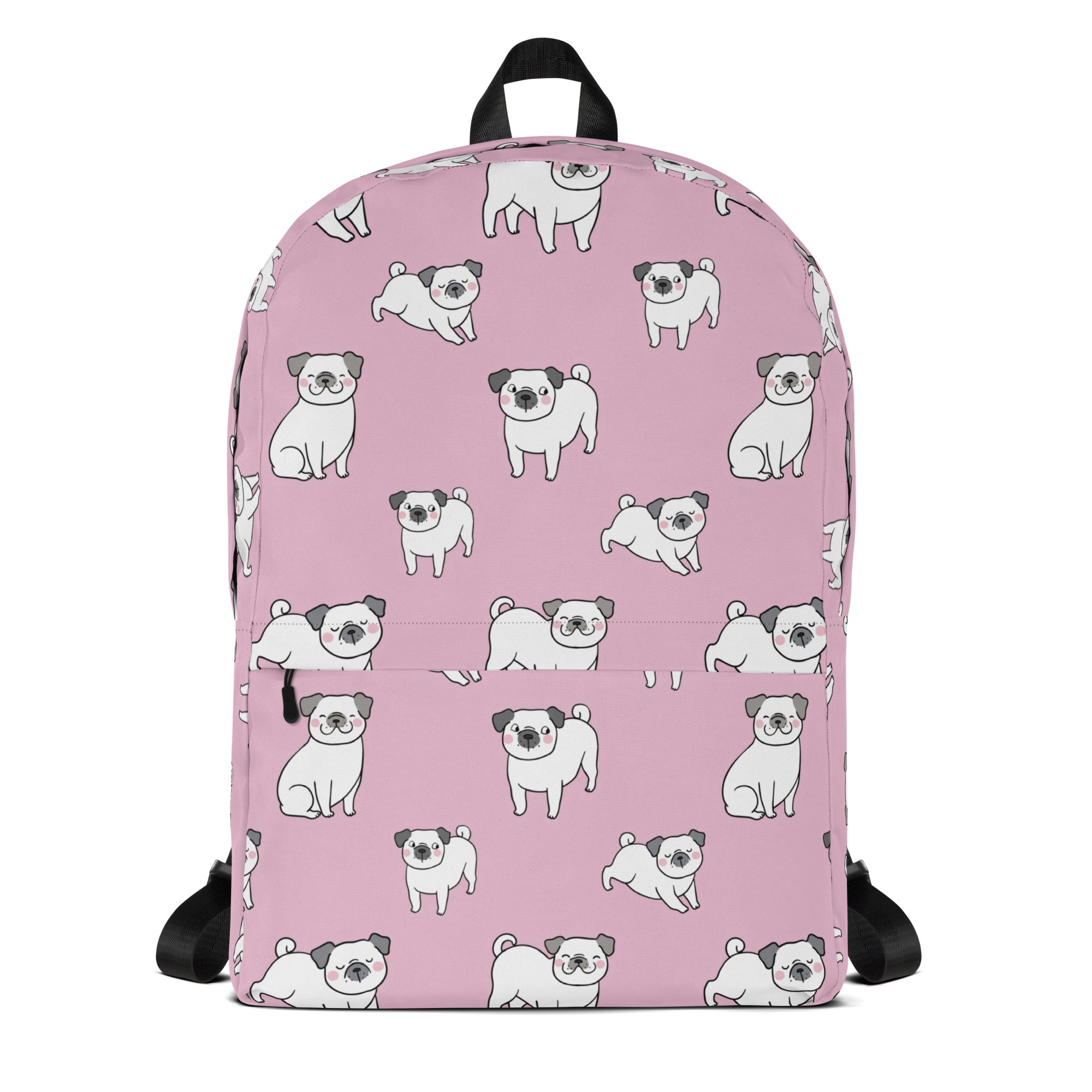Girls Pink Pug Backpack