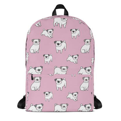 Girls Pink Pug Backpack
