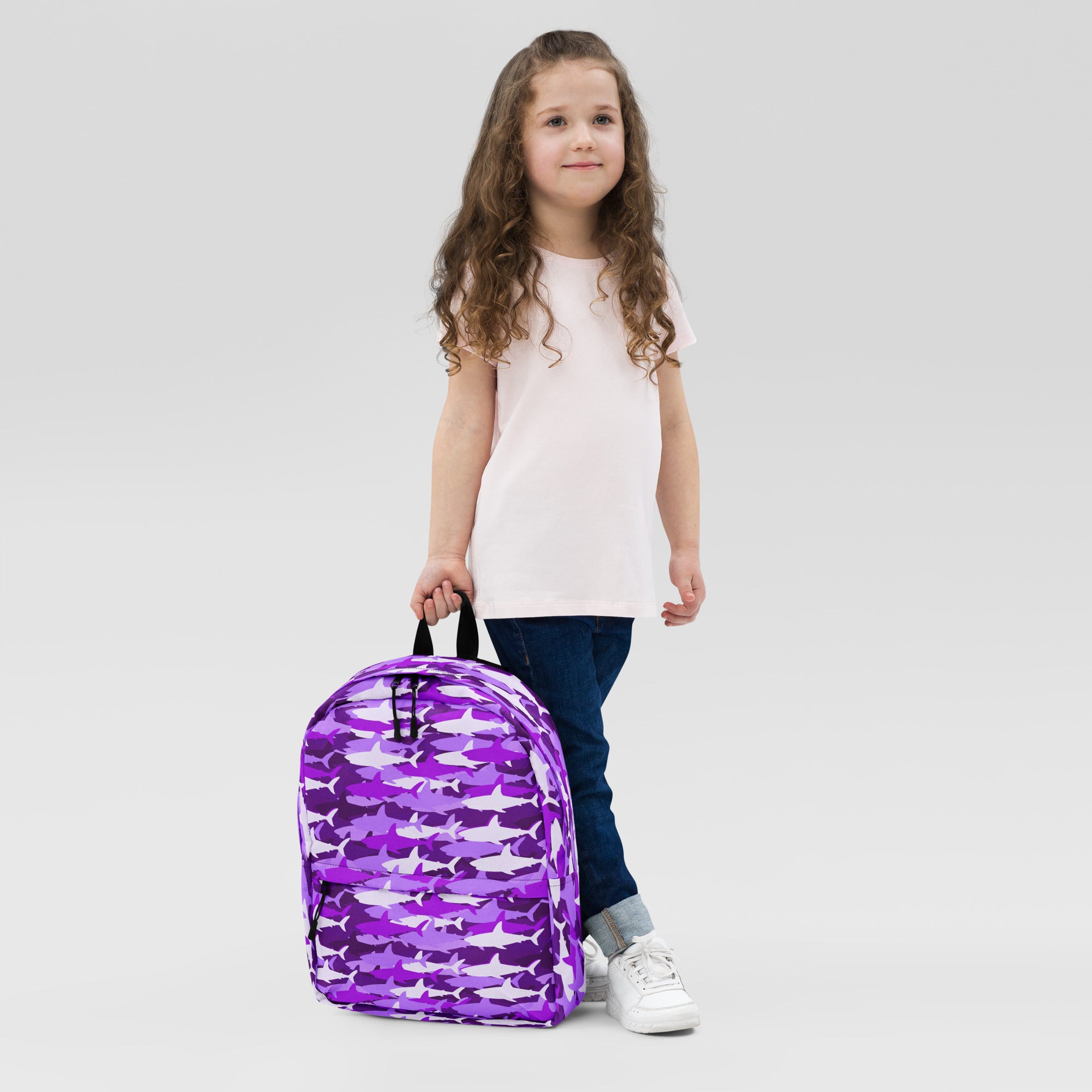 Girls Purple Sharks Backpack
