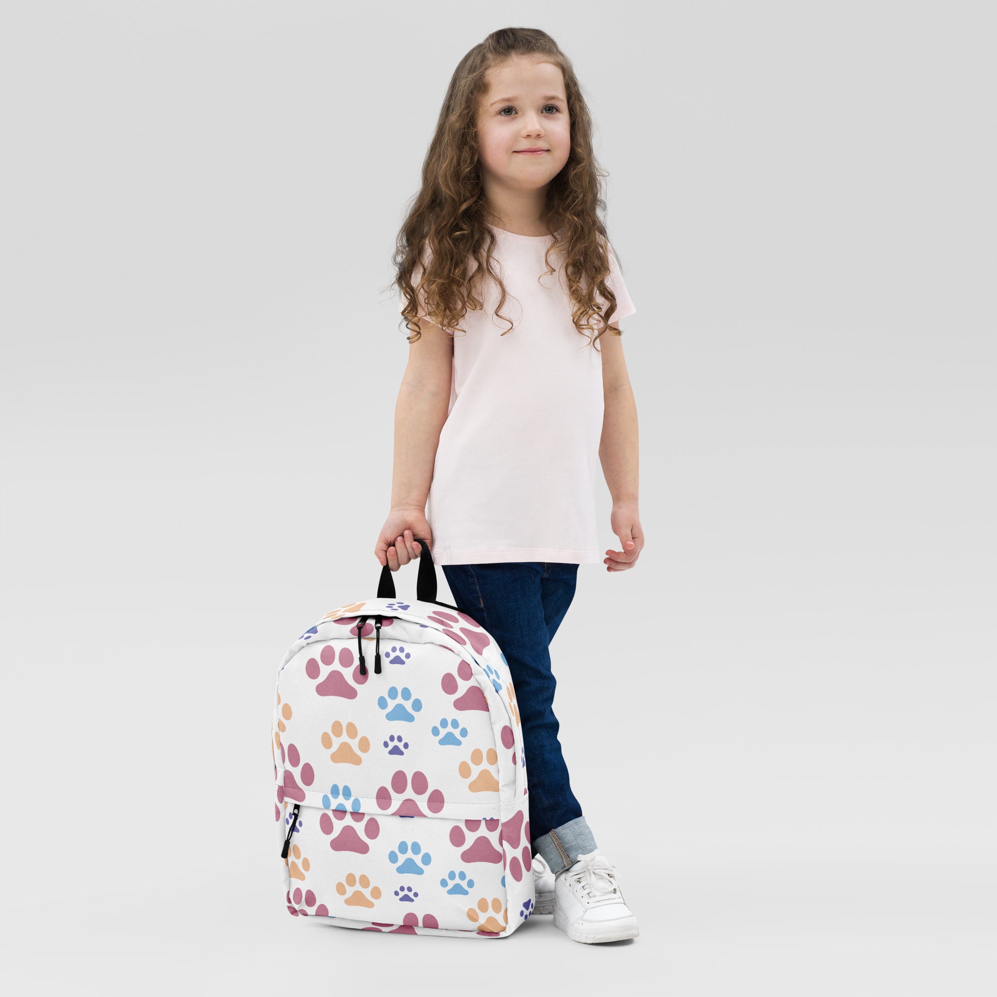 Kids Colorful Paw Print Backpack
