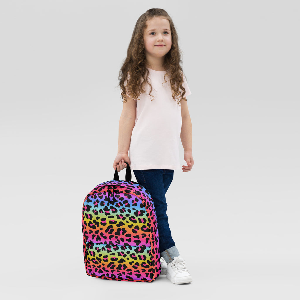 Girls Rainbow Leopard Backpack