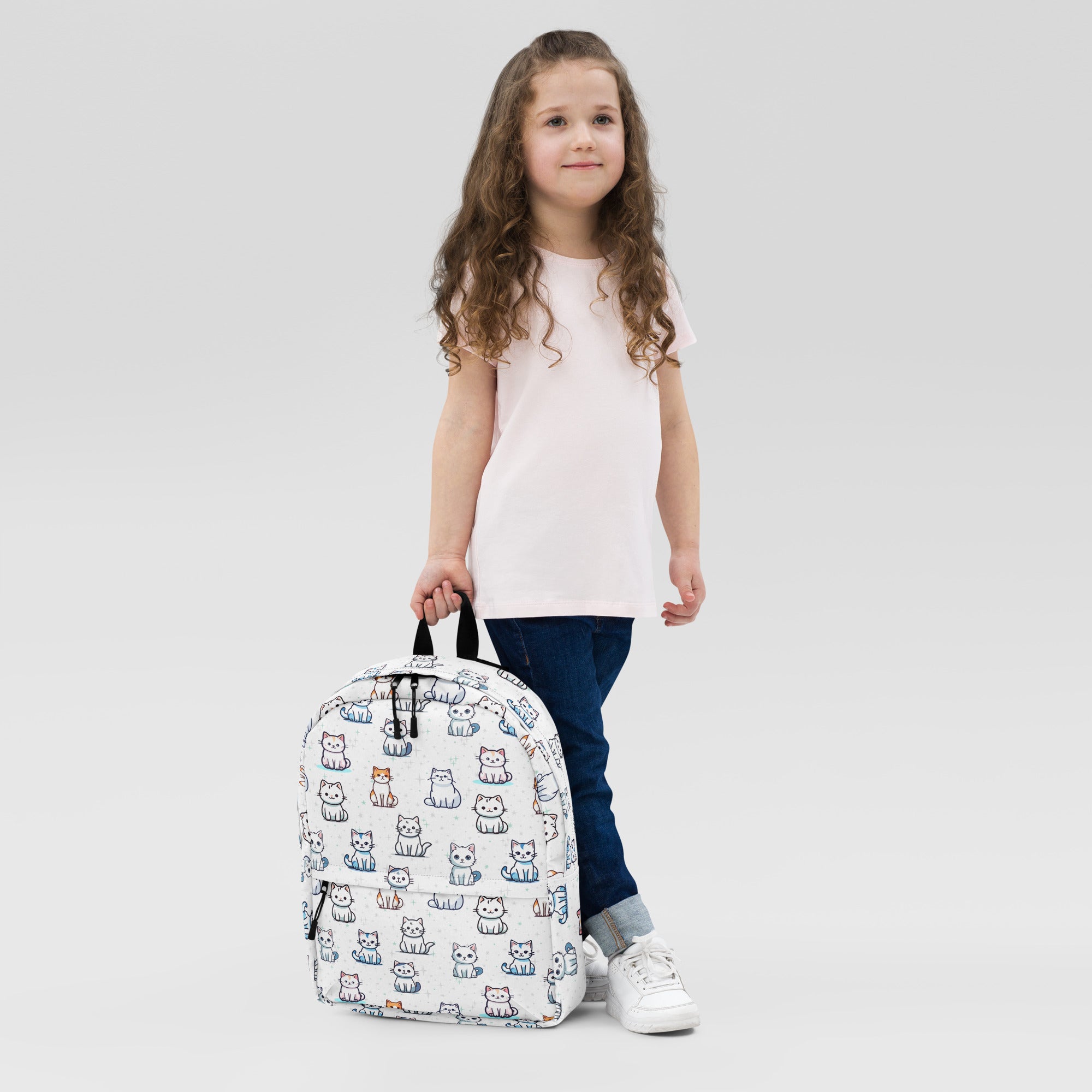 Girls Cat Pattern Backpack