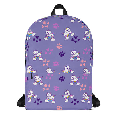 Girls Purple Rainbow Caticorn Backpack