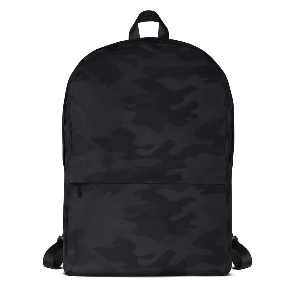 Kids black camouflage backpack with sleek minimalist design and durable fabric for everyday use