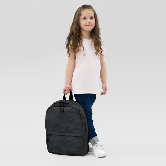 Kids Black Camouflage Backpack