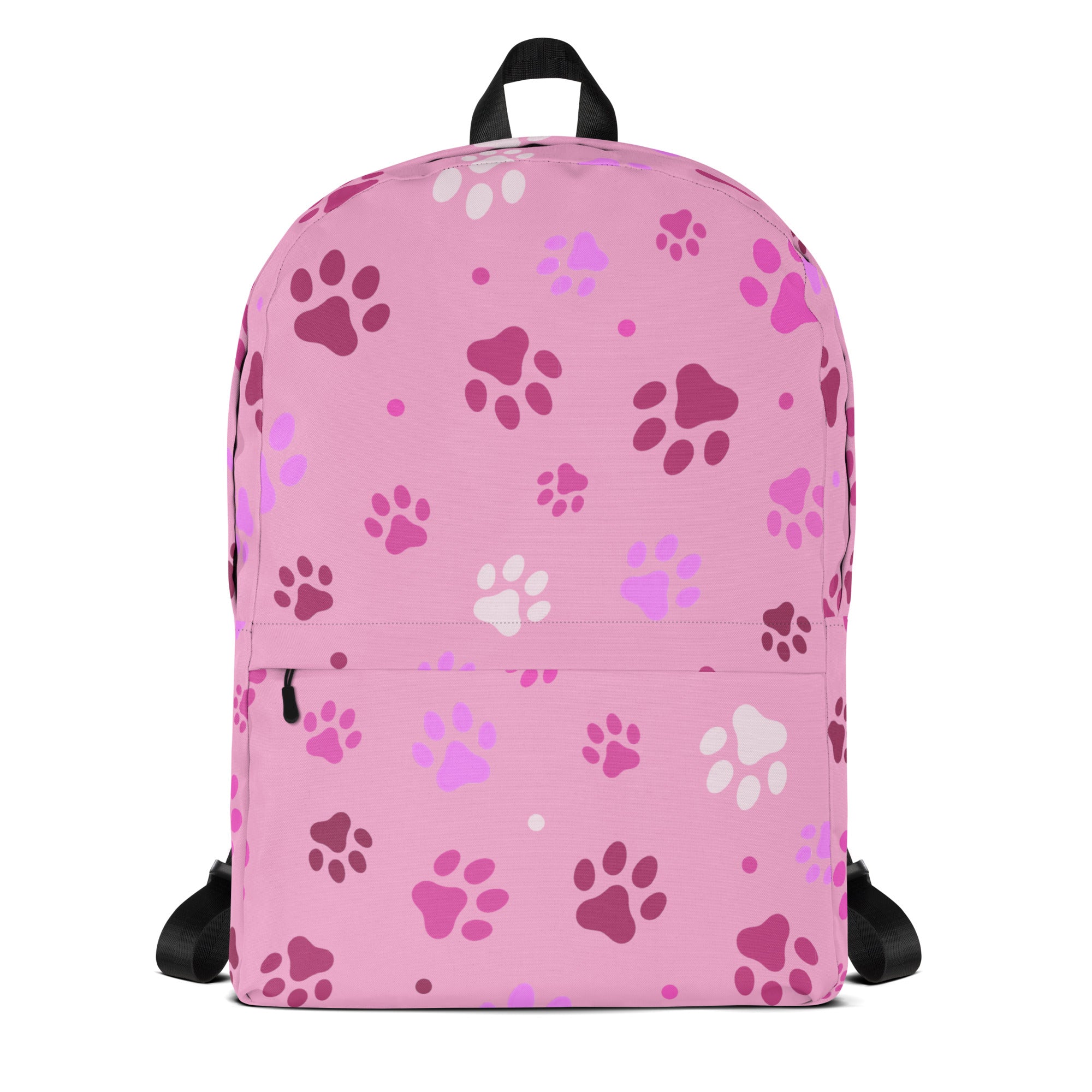 Girls Pink Paw Print Backpack