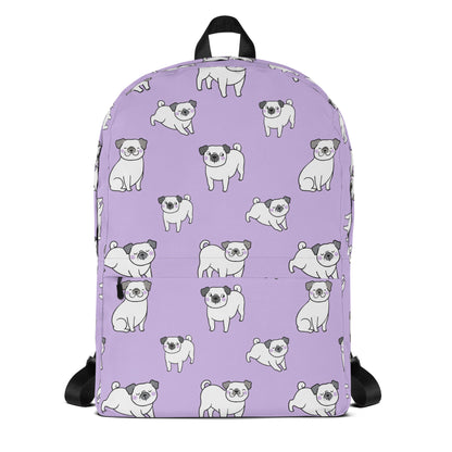 Girls Purple Pug Backpack
