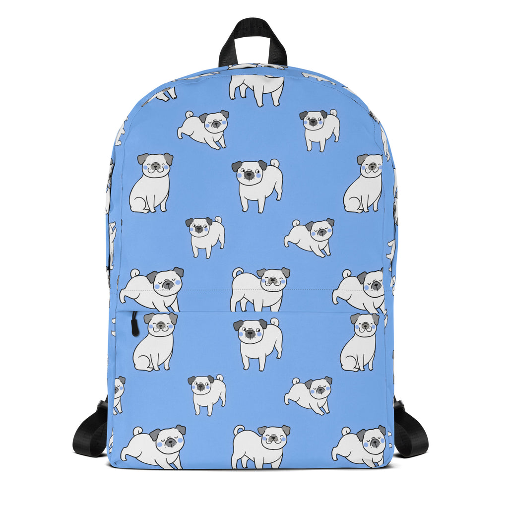 Kids Blue Pug Backpack
